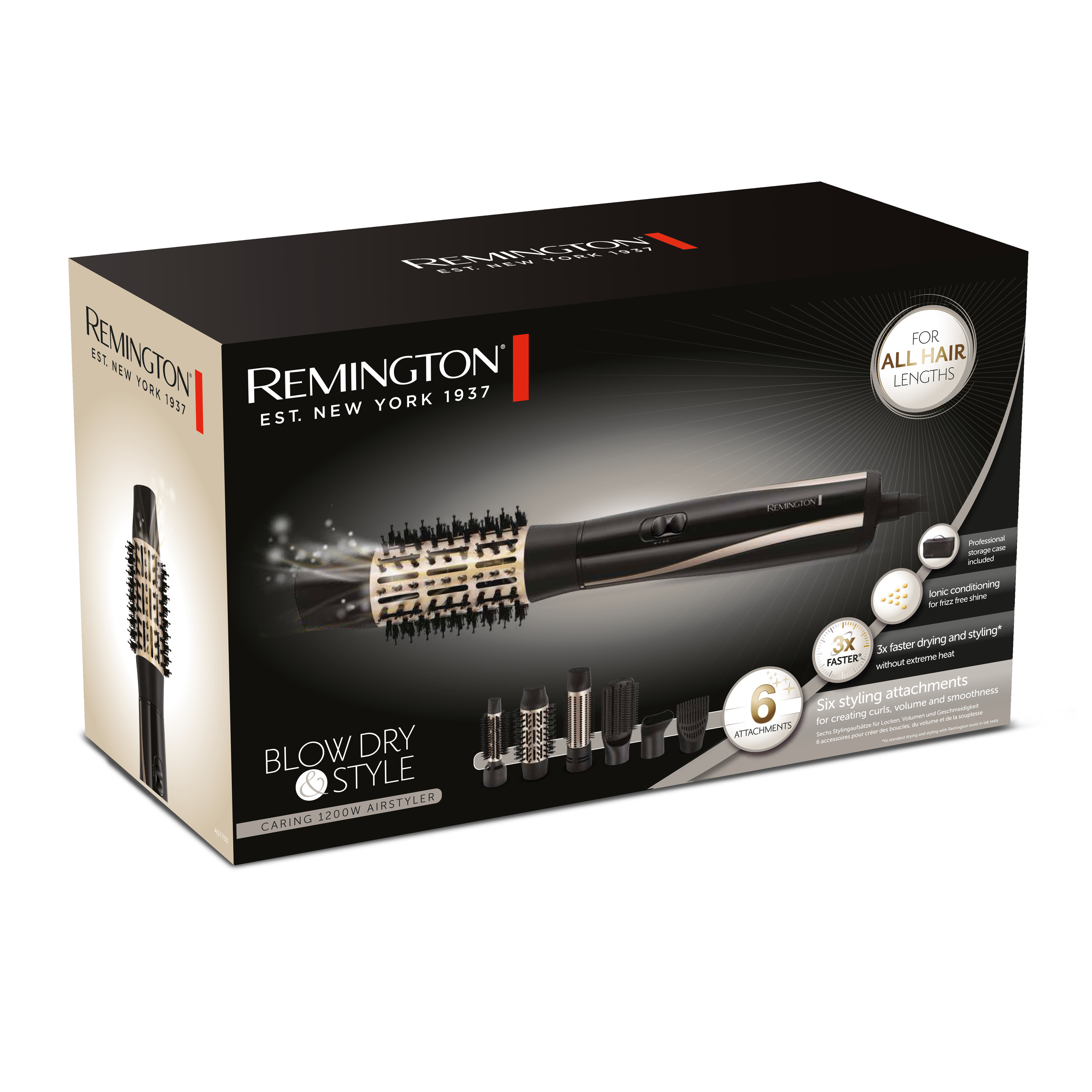 Voir la diapositive 2 : REMINGTON Brosse soufflante AS7700 - Noir