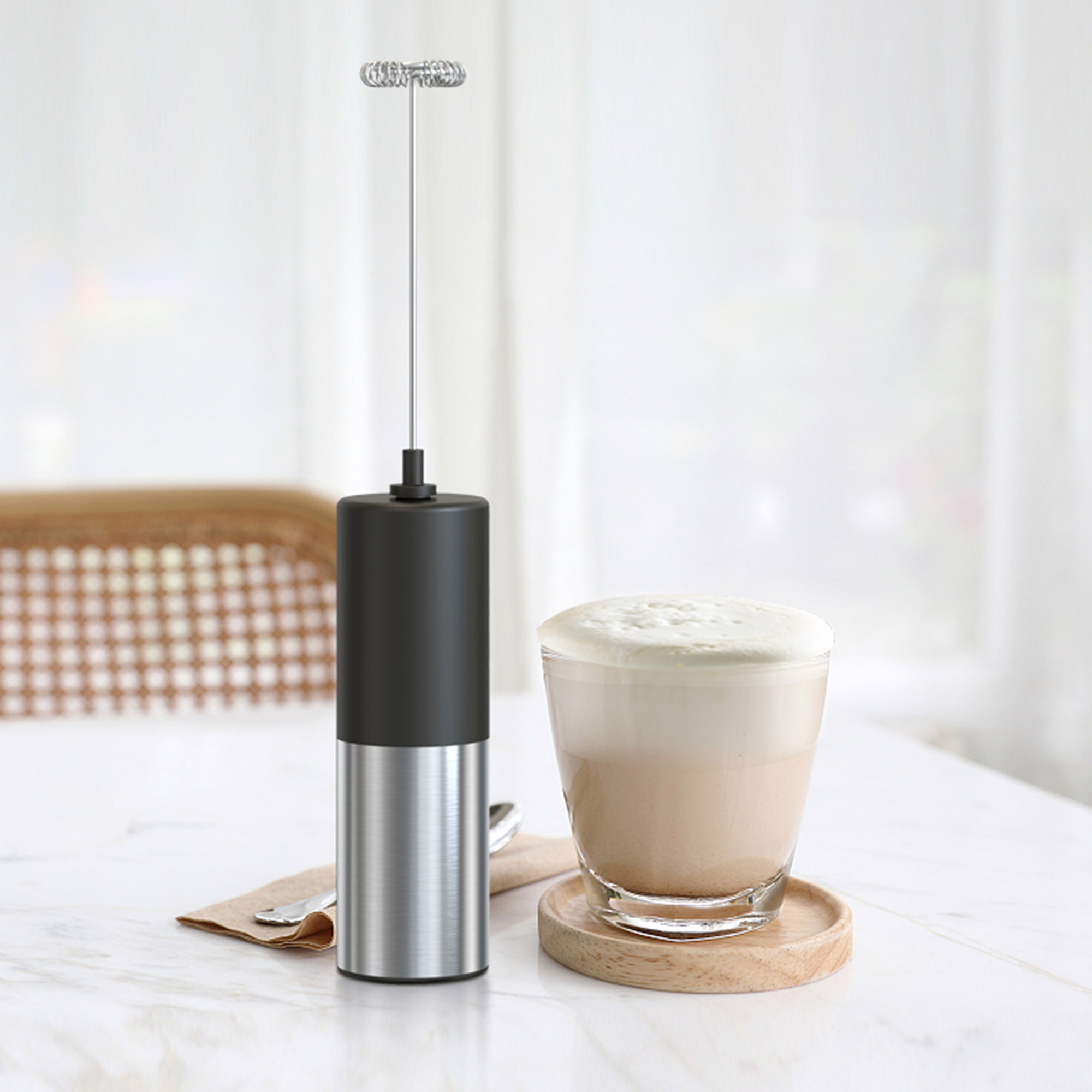 Voir la diapositive 9 : KITCHENCOOK Mousseur à lait électrique KFOAM - Gris et noir