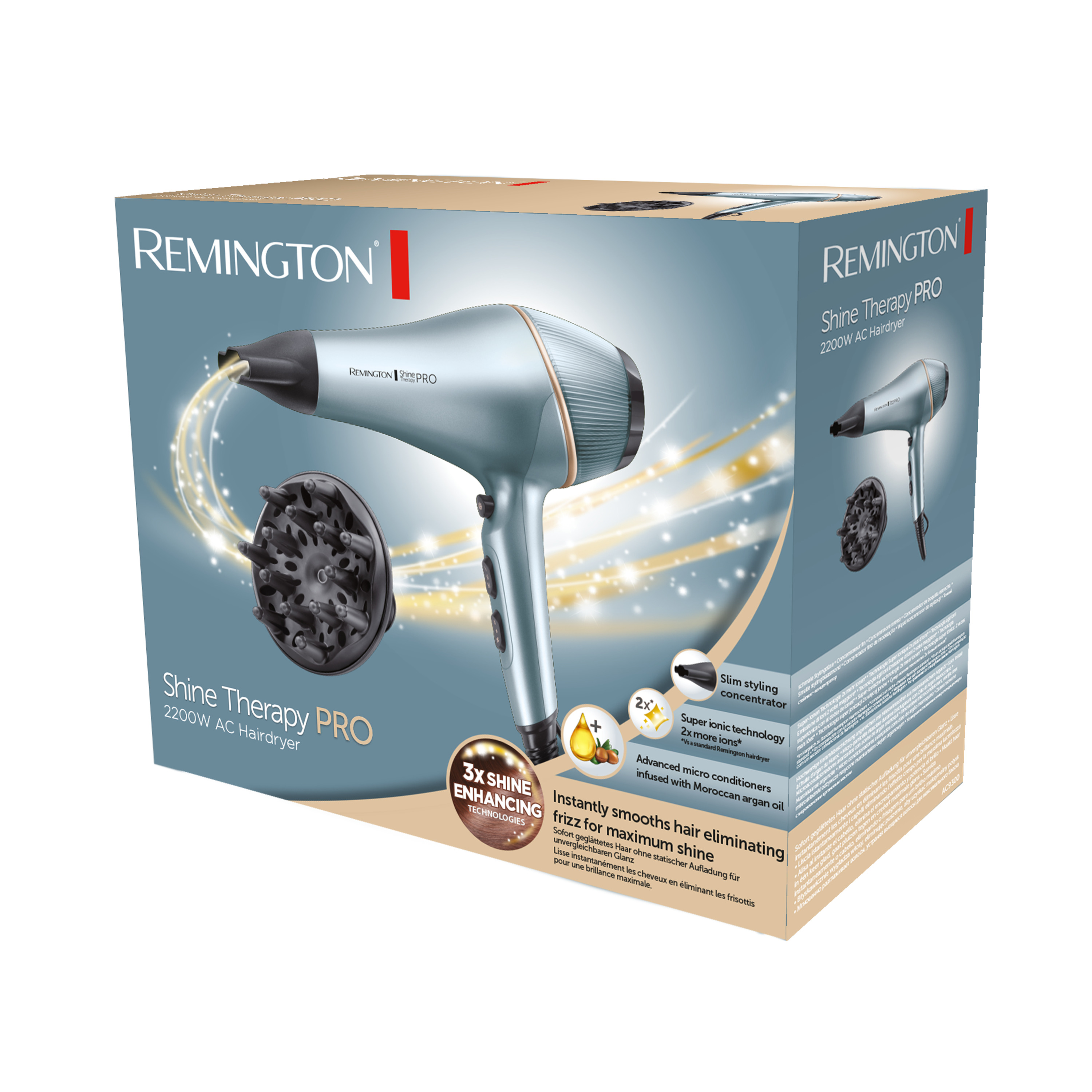 Voir la diapositive 2 : REMINGTON Sèche cheveux pro AC9300 - Argent