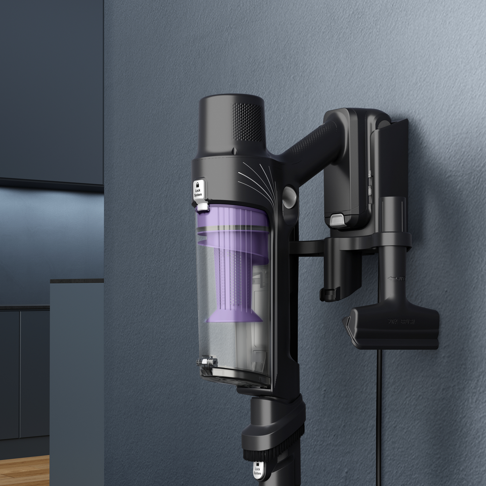 Voir la diapositive 5 : ROWENTA Aspirateur balai RH6A35WO - Gris et violet