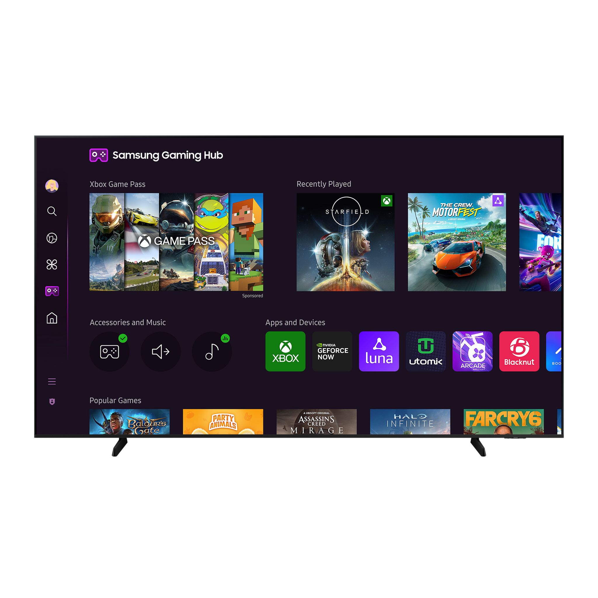 Voir la diapositive 2 : SAMSUNG TV Crystal UHD TU98DU9005 2024