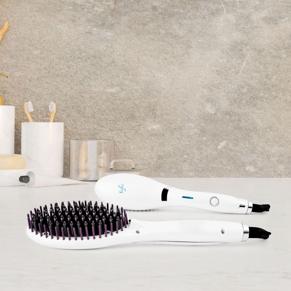 YOGHI Brosse chauffante et lissante BRUSH'INN - Blanc