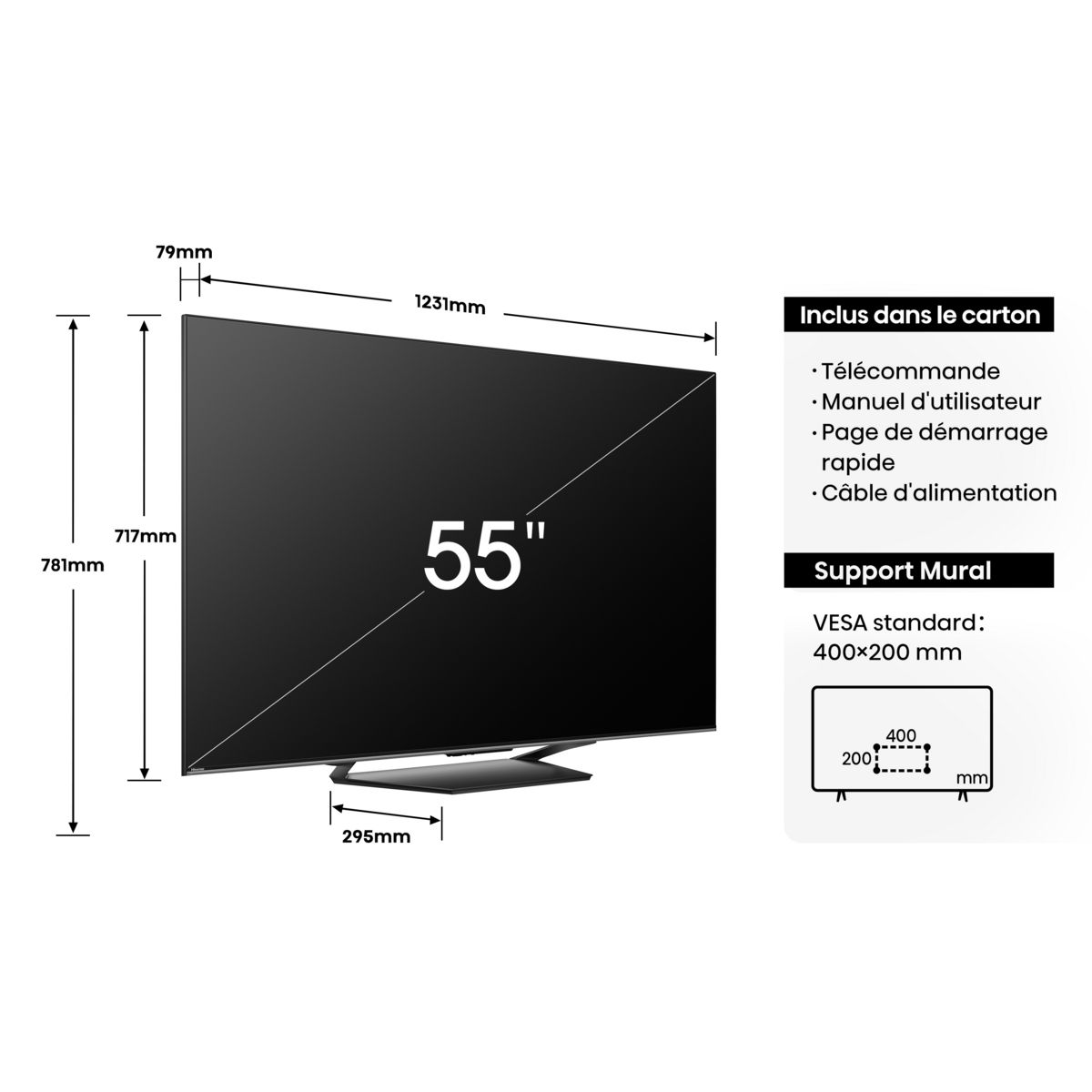 HISENSE TV Mini LED 4K 55U7NQ
