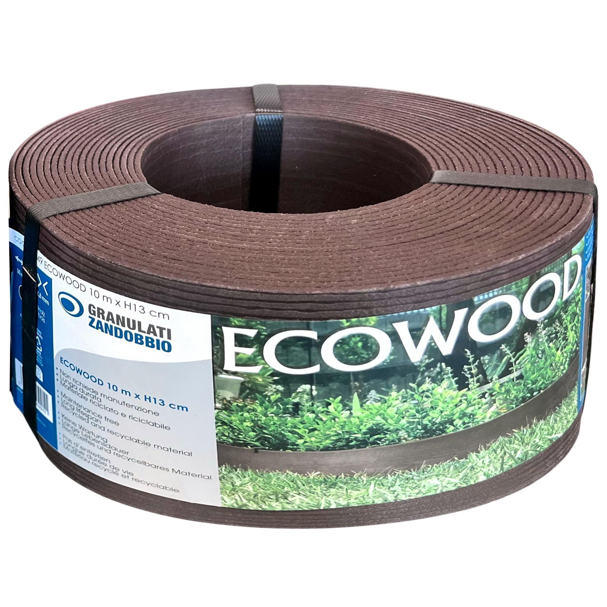 Bordure Ecowood Smart 10 m x H13 cm - Marron
