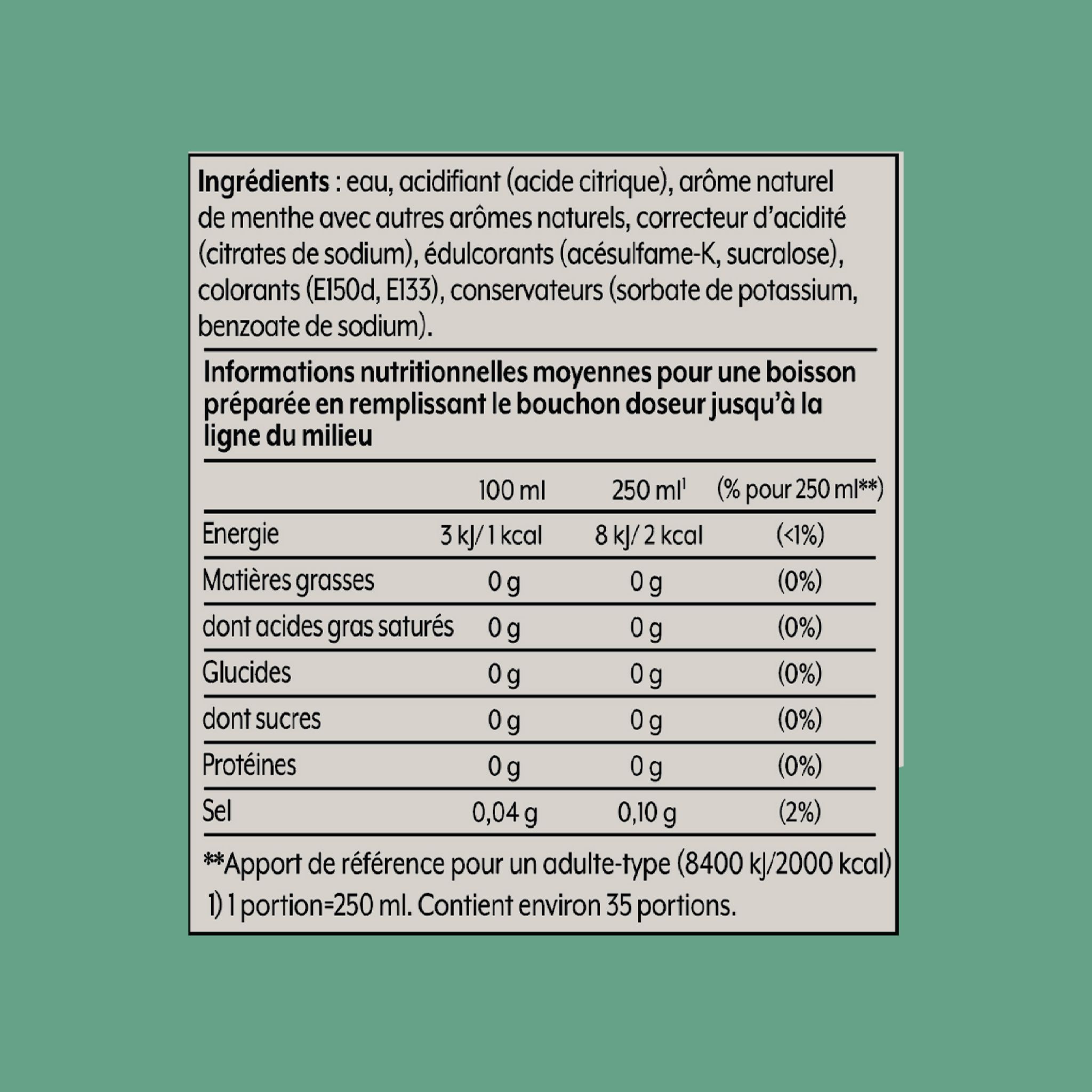 Voir la diapositive 3 : SODASTREAM Concentré Menthe sans sucres 440 ml