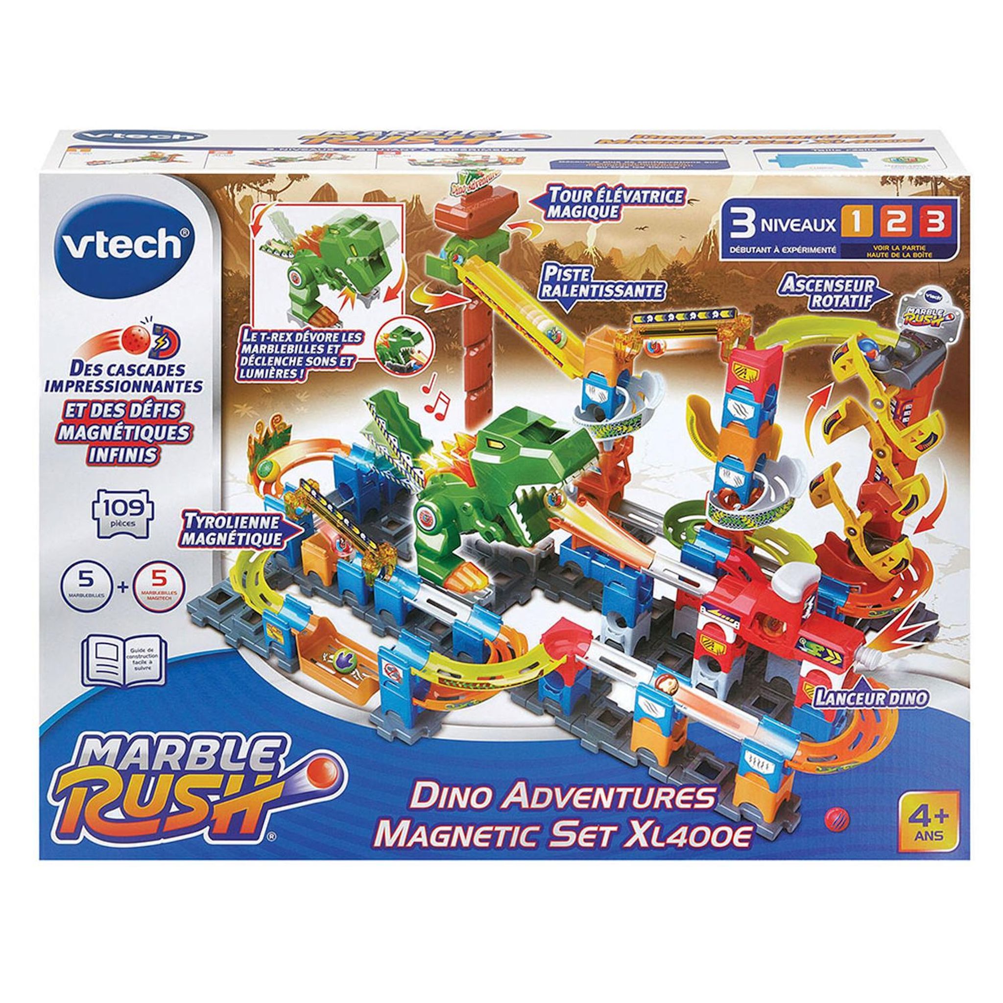 Voir la diapositive 6 : VTECH Set Marble Rush Dino Adventure Magnétic XL 400E