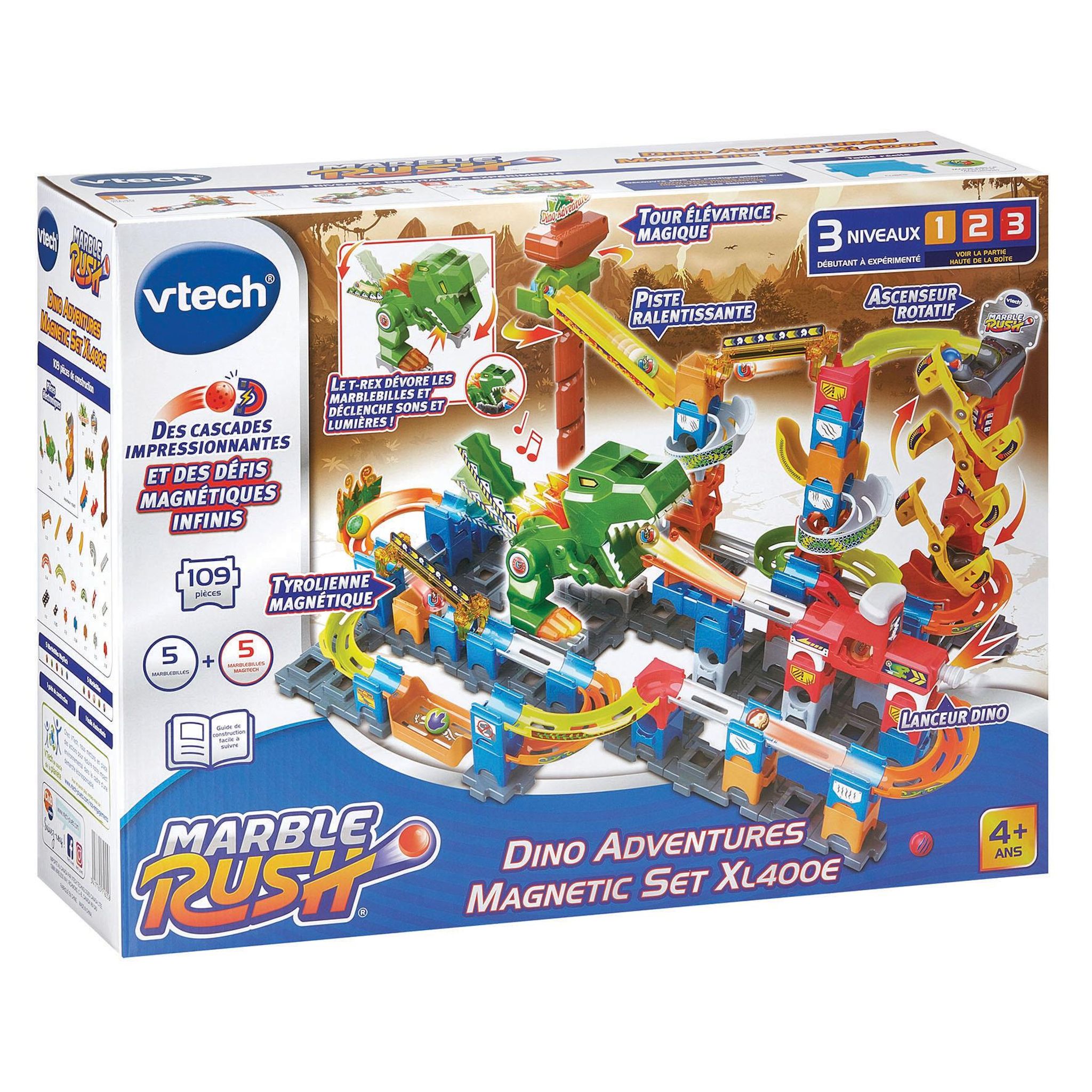 Voir la diapositive 7 : VTECH Set Marble Rush Dino Adventure Magnétic XL 400E