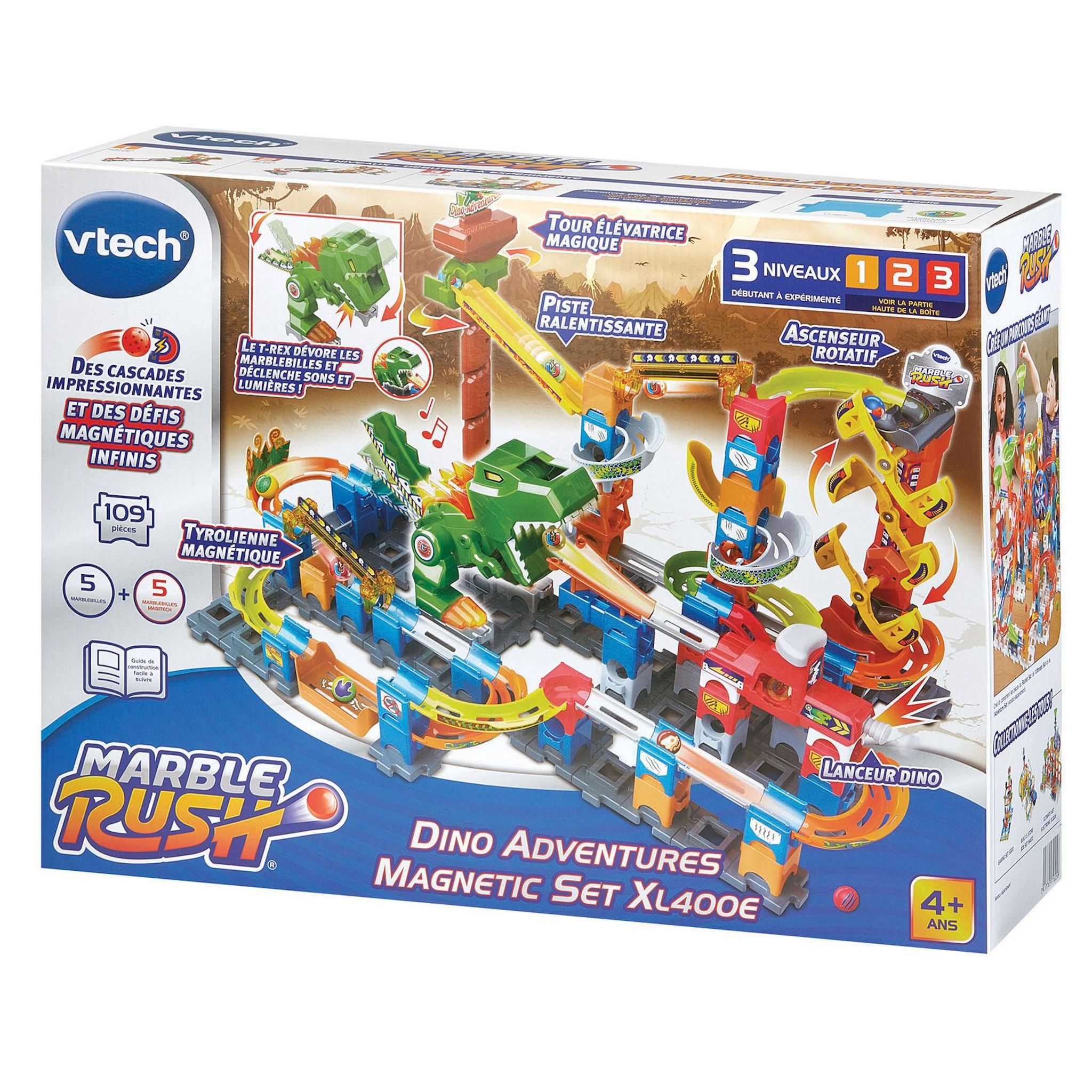 Voir la diapositive 10 : VTECH Set Marble Rush Dino Adventure Magnétic XL 400E