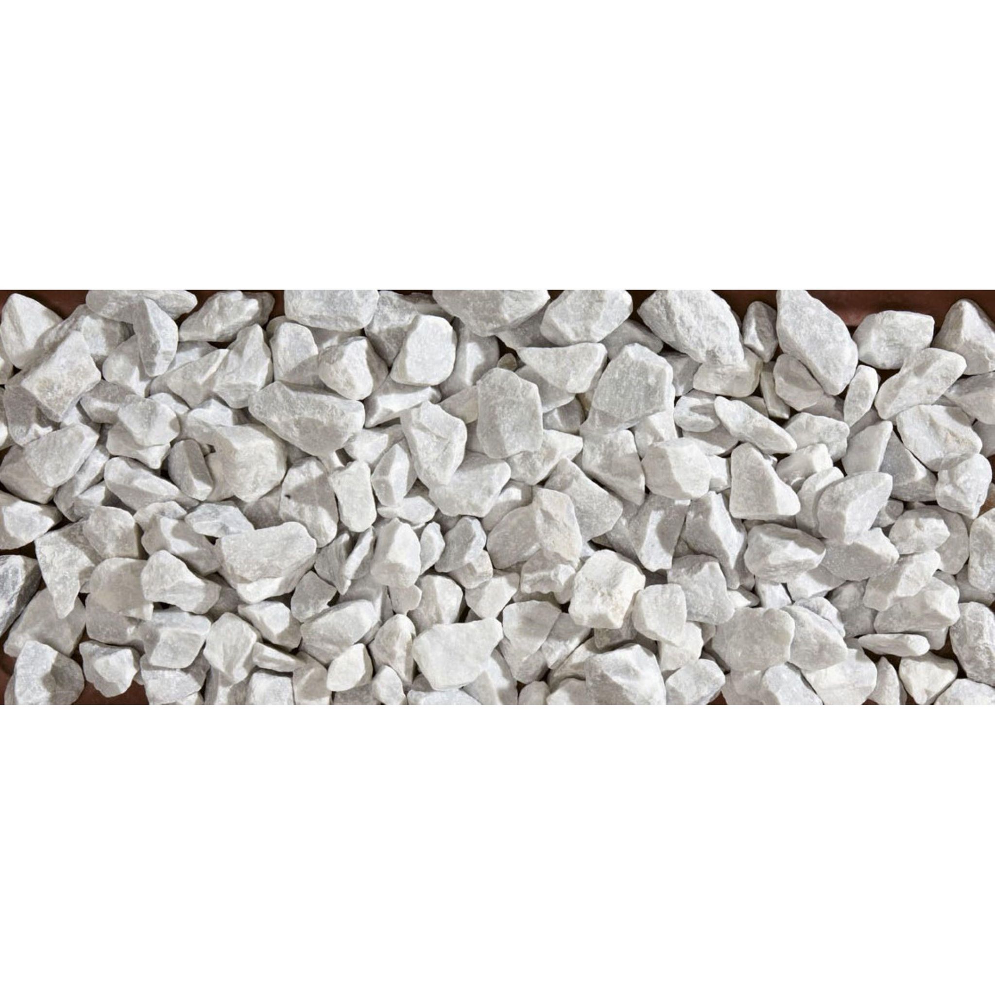 Gravier marbre blanc Carra 50/70 mm sac 20 kg