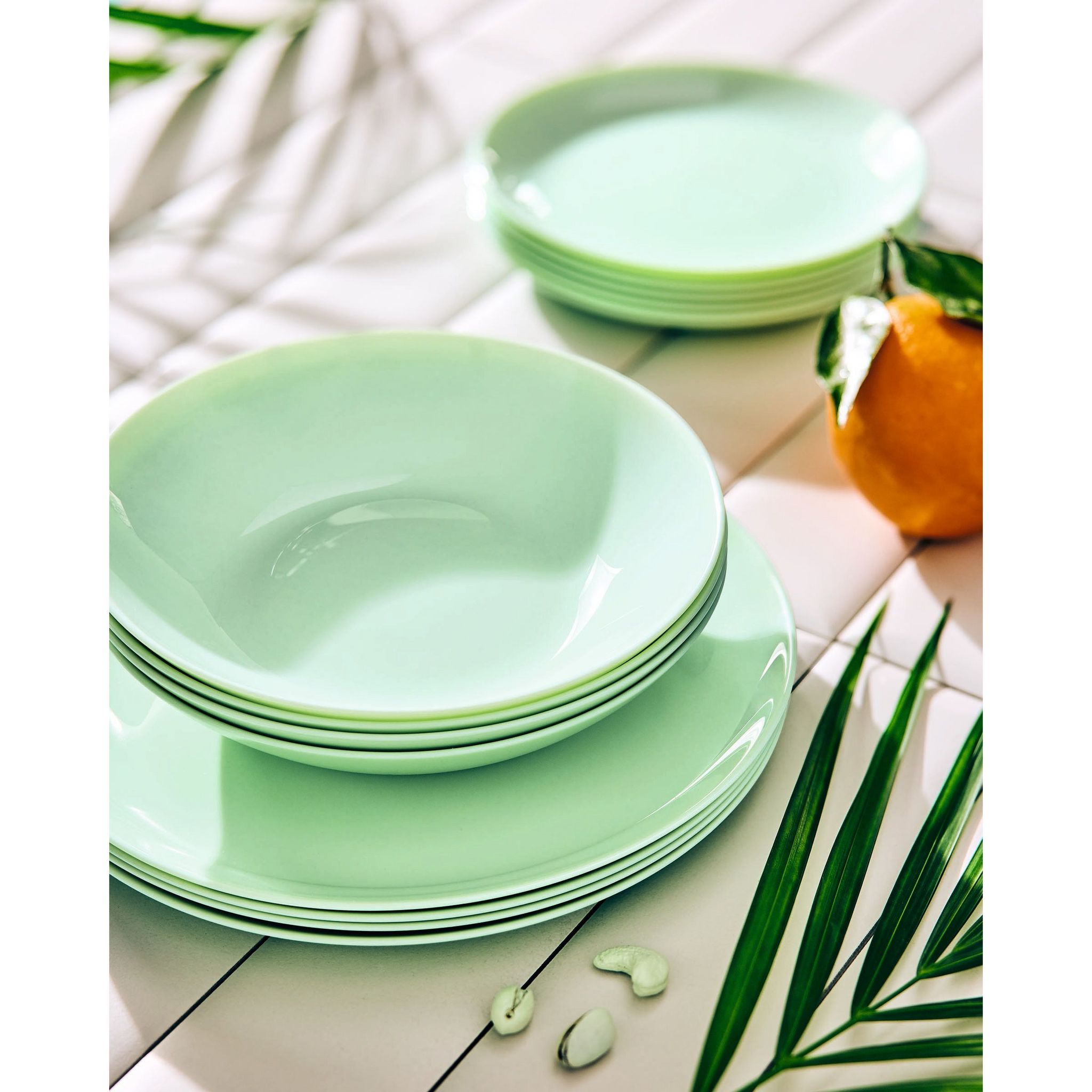 Voir la diapositive 5 : LUMINARC Service d'assiettes 18 pièces DIWALI PARADISE GREEN