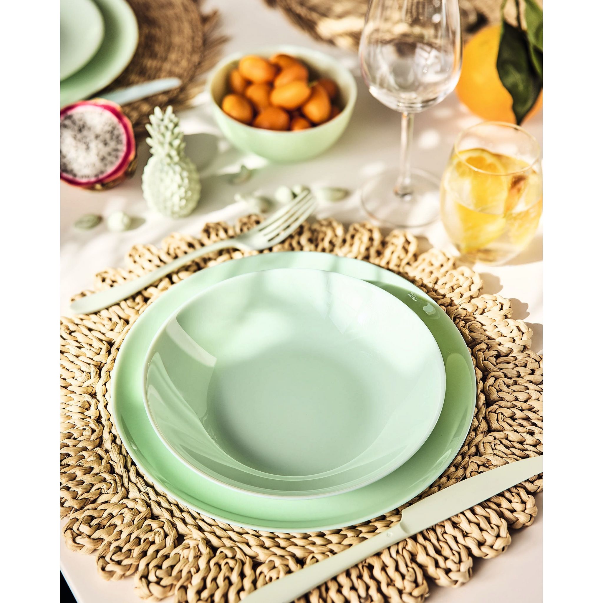 Voir la diapositive 6 : LUMINARC Service d'assiettes 18 pièces DIWALI PARADISE GREEN