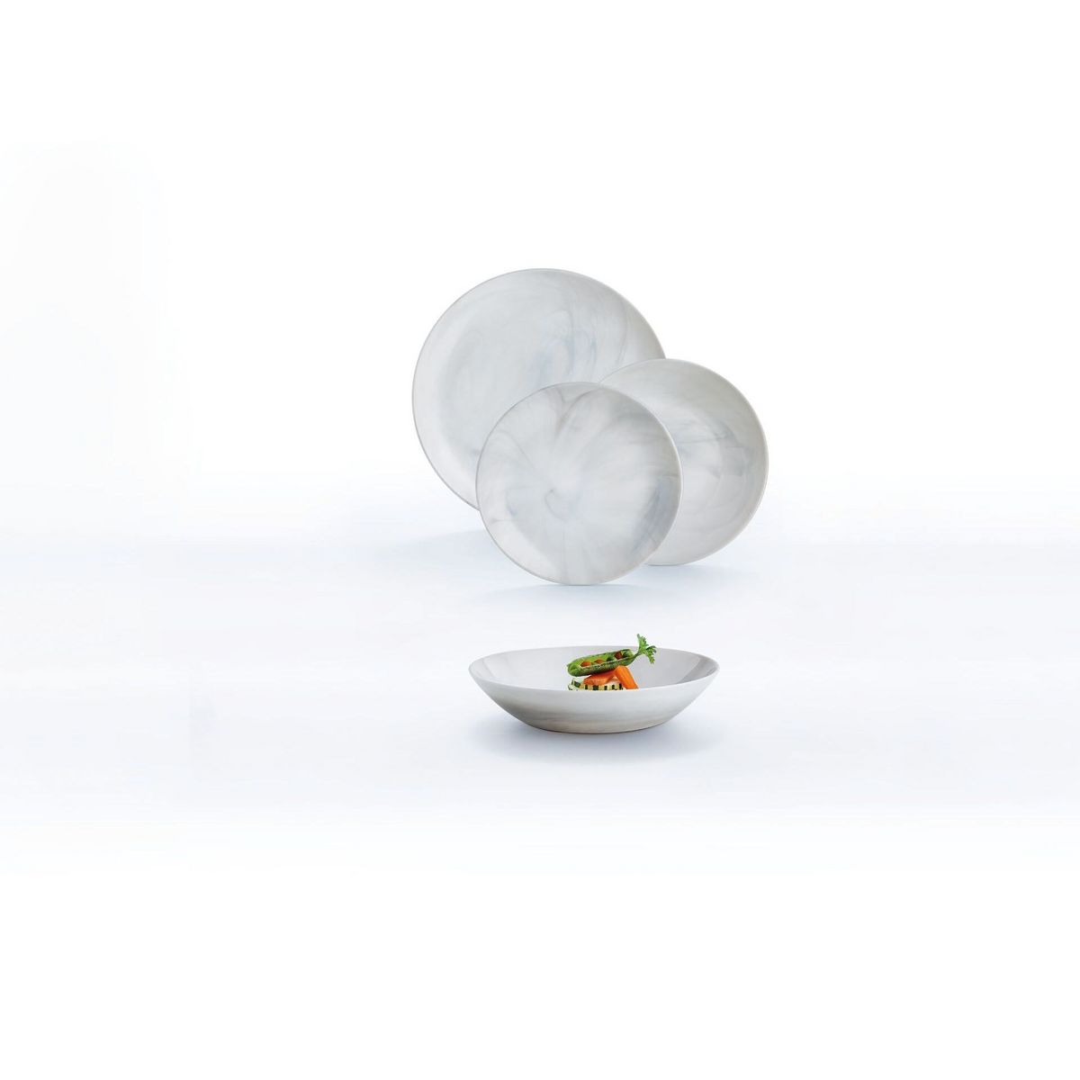 LUMINARC Service d'assiettes 18 pièces DIWALI - Gris marbré