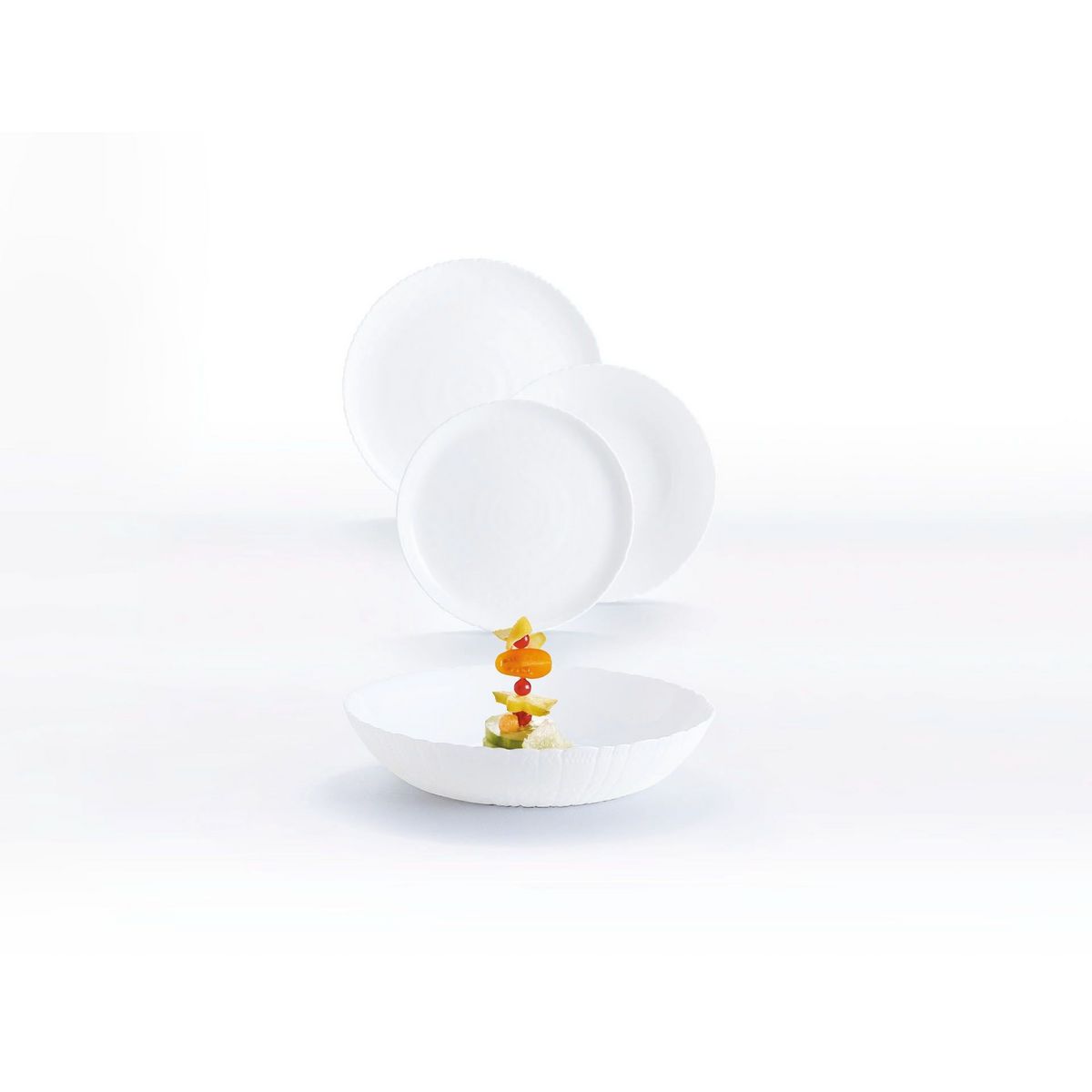 LUMINARC Service d'assiettes 18 pièces AMMONITE - Blanc