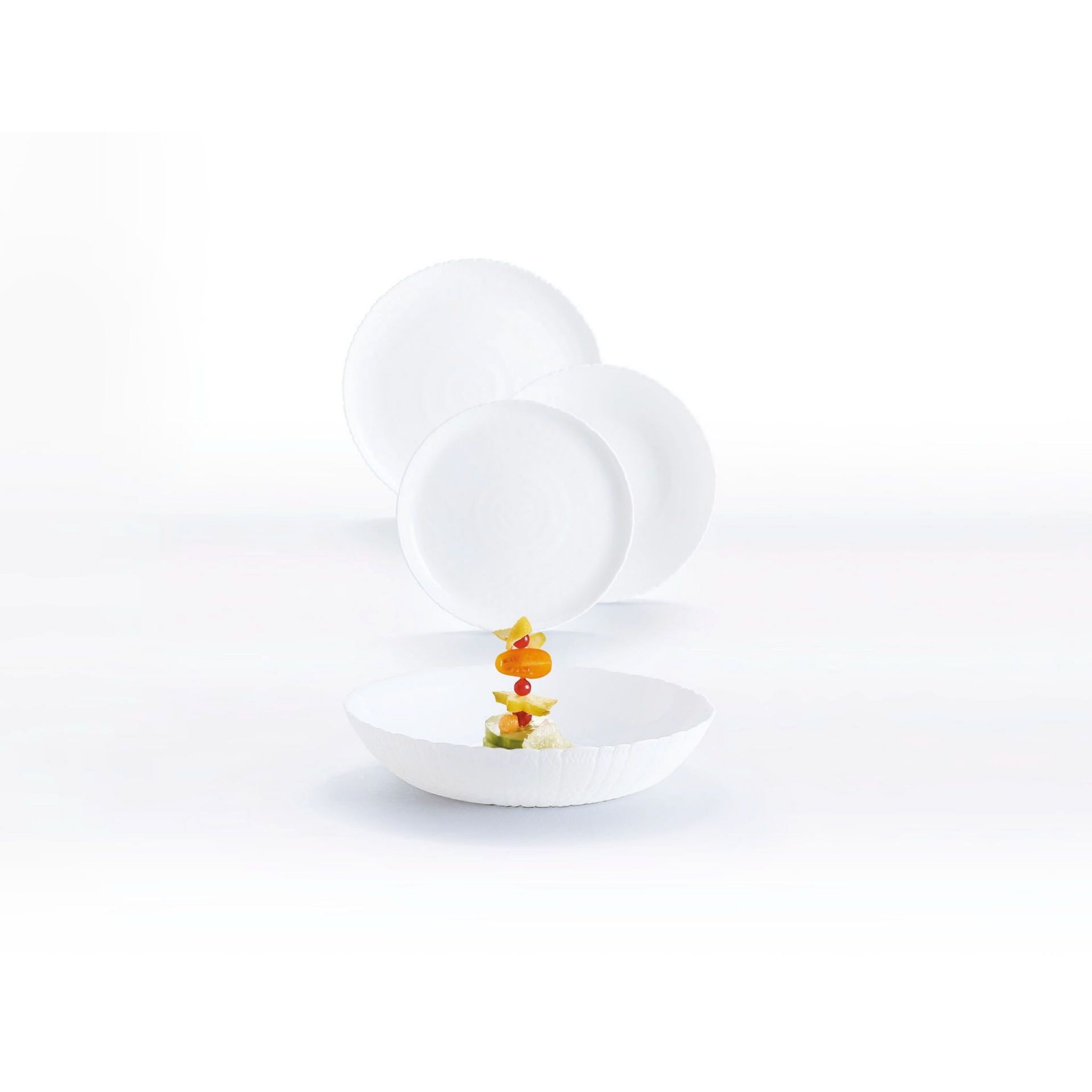 Voir la diapositive 3 : LUMINARC Service d'assiettes 18 pièces AMMONITE - Blanc