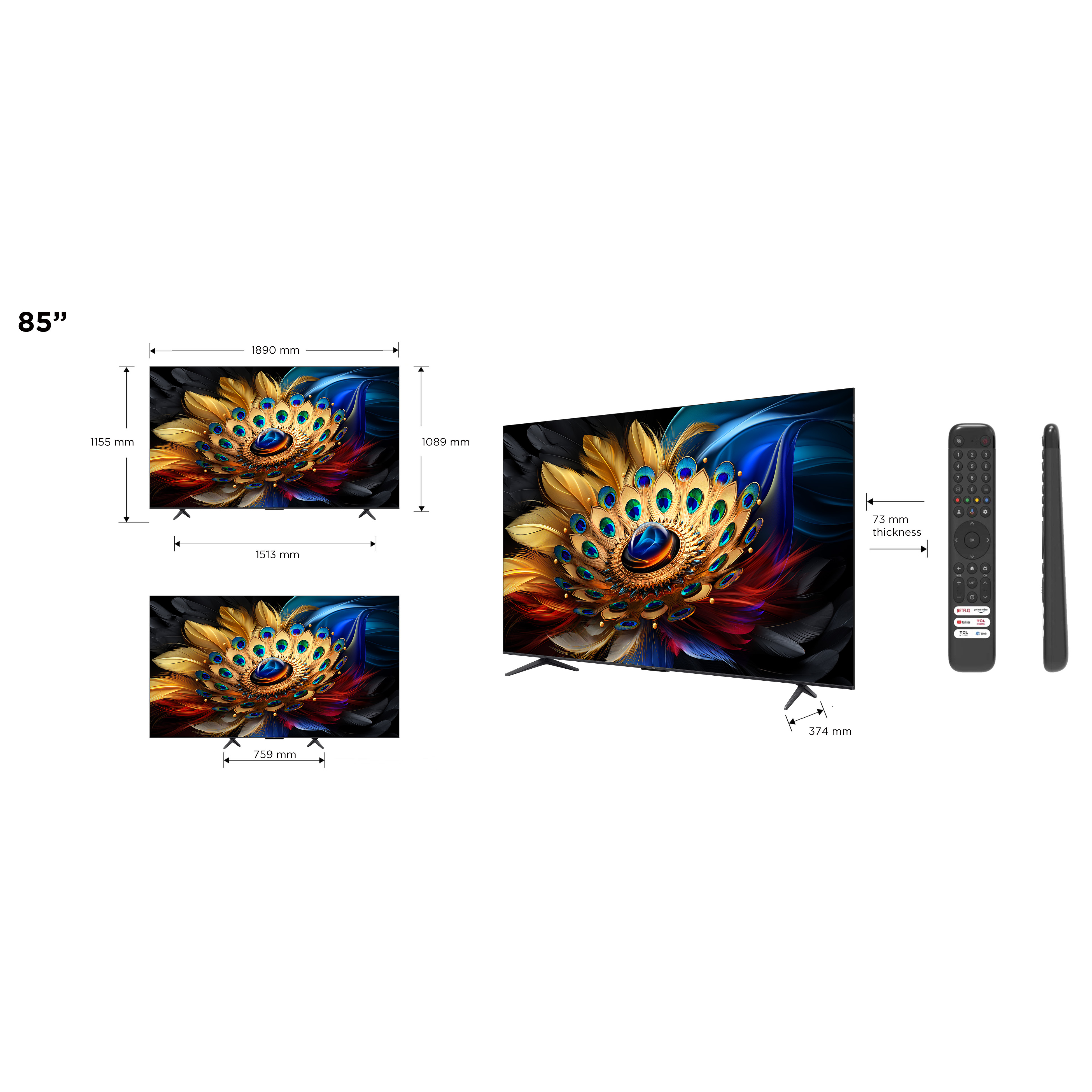 Voir la diapositive 5 : TCL TV QLED Pro 85C69B