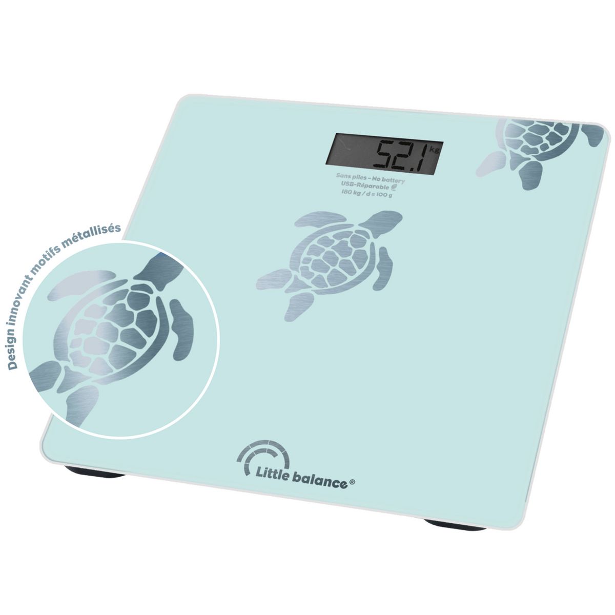 LITTLE BALANCE Balance pèse personne TORTUE8730 - Bleu