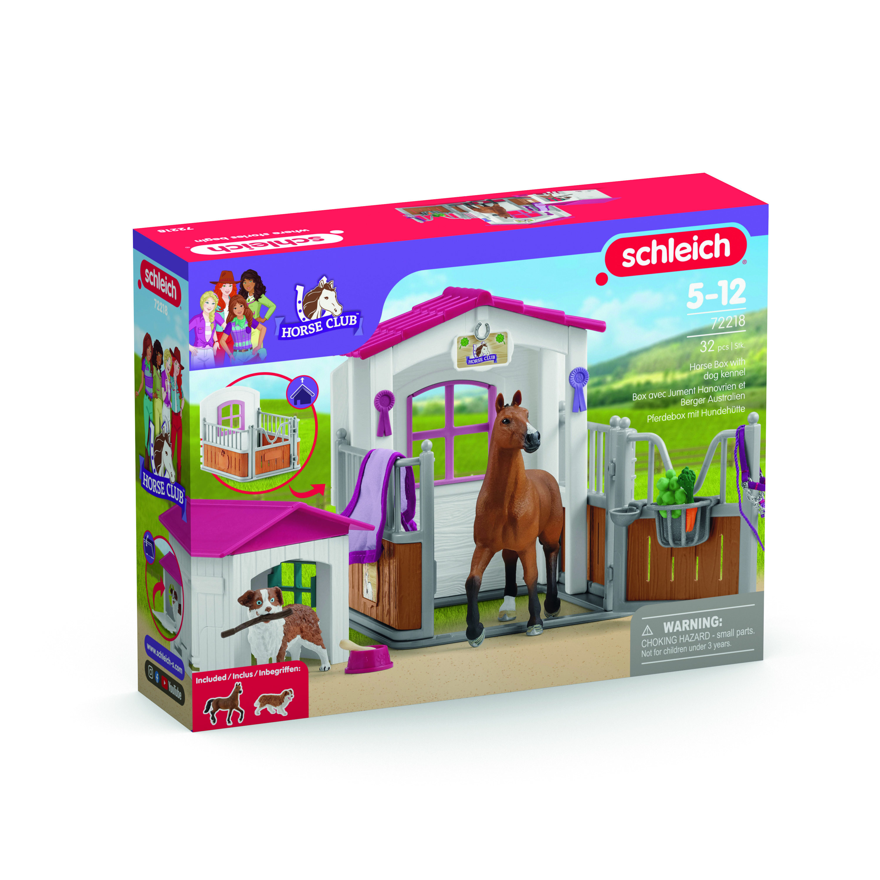 Voir la diapositive 4 : SCHLEICH Box jument et niche Berger Australien