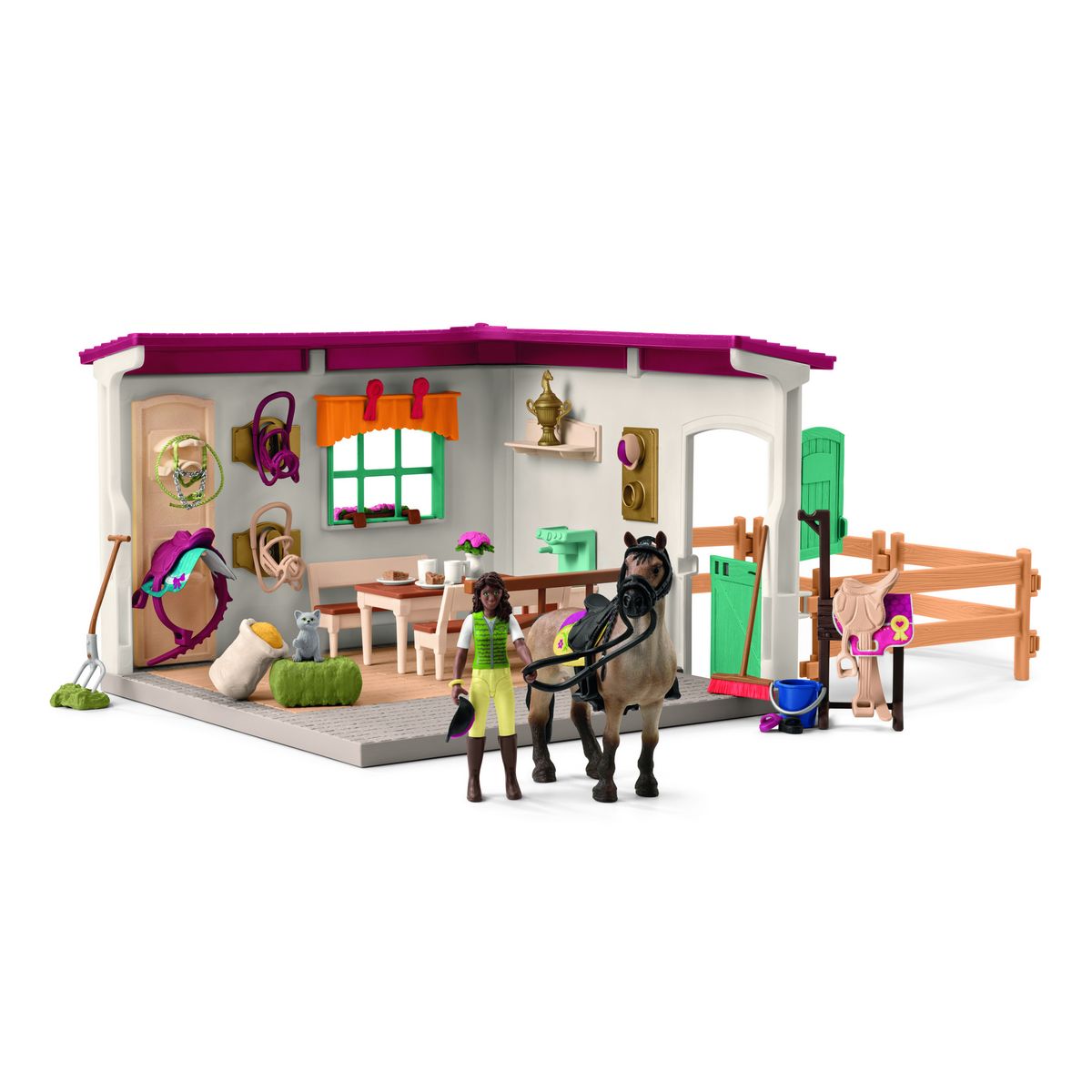 SCHLEICH Sellerie Centre Equestre Avec Accessoires et Figurines