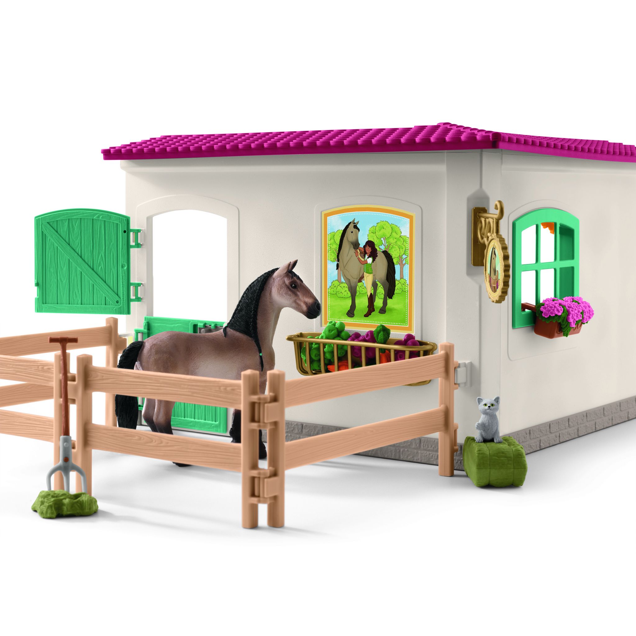 Voir la diapositive 5 : SCHLEICH Sellerie Centre Equestre Avec Accessoires et Figurines