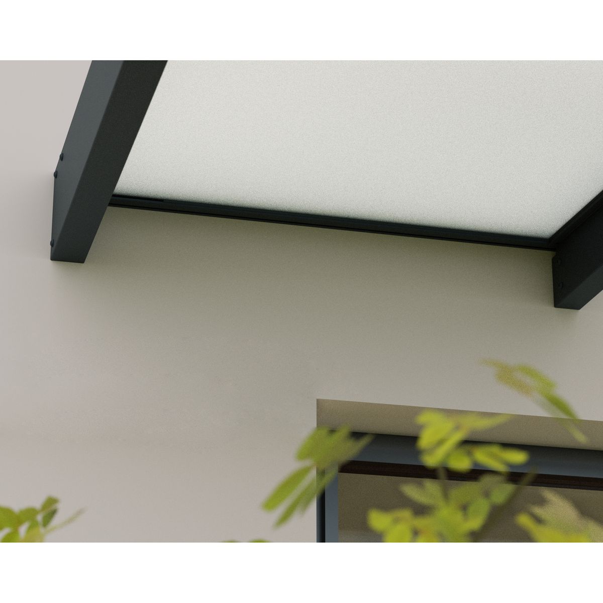 PALRAM Marquise 140 x 192 cm Anthracite/Blanc translucide - SOPHIA XL 2000