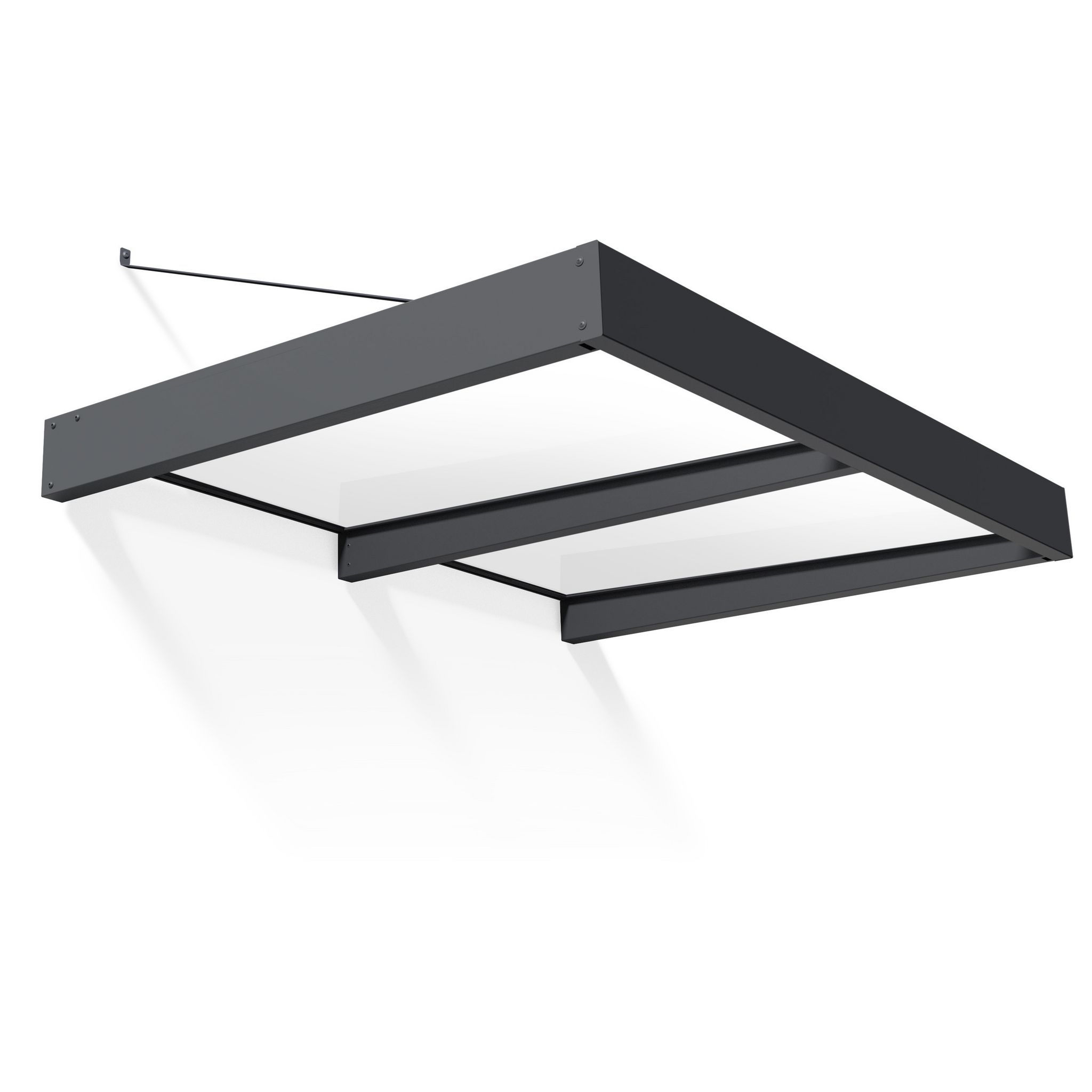 Voir la diapositive 6 : PALRAM Marquise 140 x 192 cm Anthracite/Blanc translucide - SOPHIA XL 2000