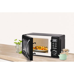 Micro-ondes Russell Hobbs 800W, 20L - Porte Miroir, 5 Niveaux Puissance, Décongélation Auto, 8 Programmes, Plateau Amovible - Blanc