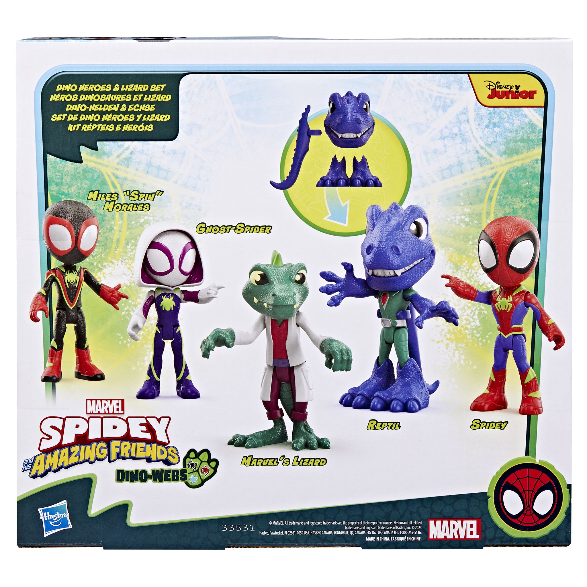 Voir la diapositive 3 : HASBRO Pack figurines x5 Spidey Dino et Accessoires