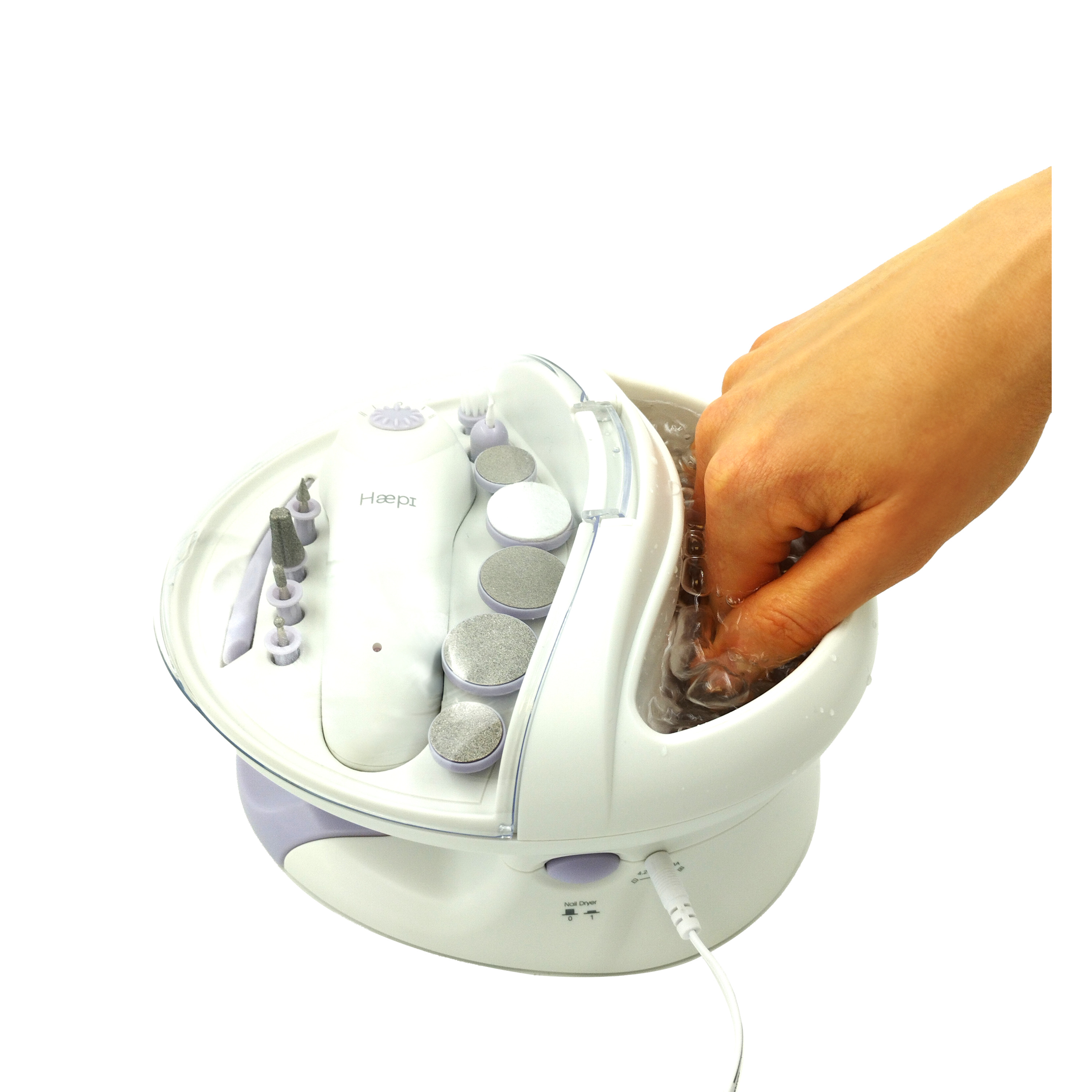 Voir la diapositive 2 : HAEPI Appareil manucure et pédicure IRIS - Blanc