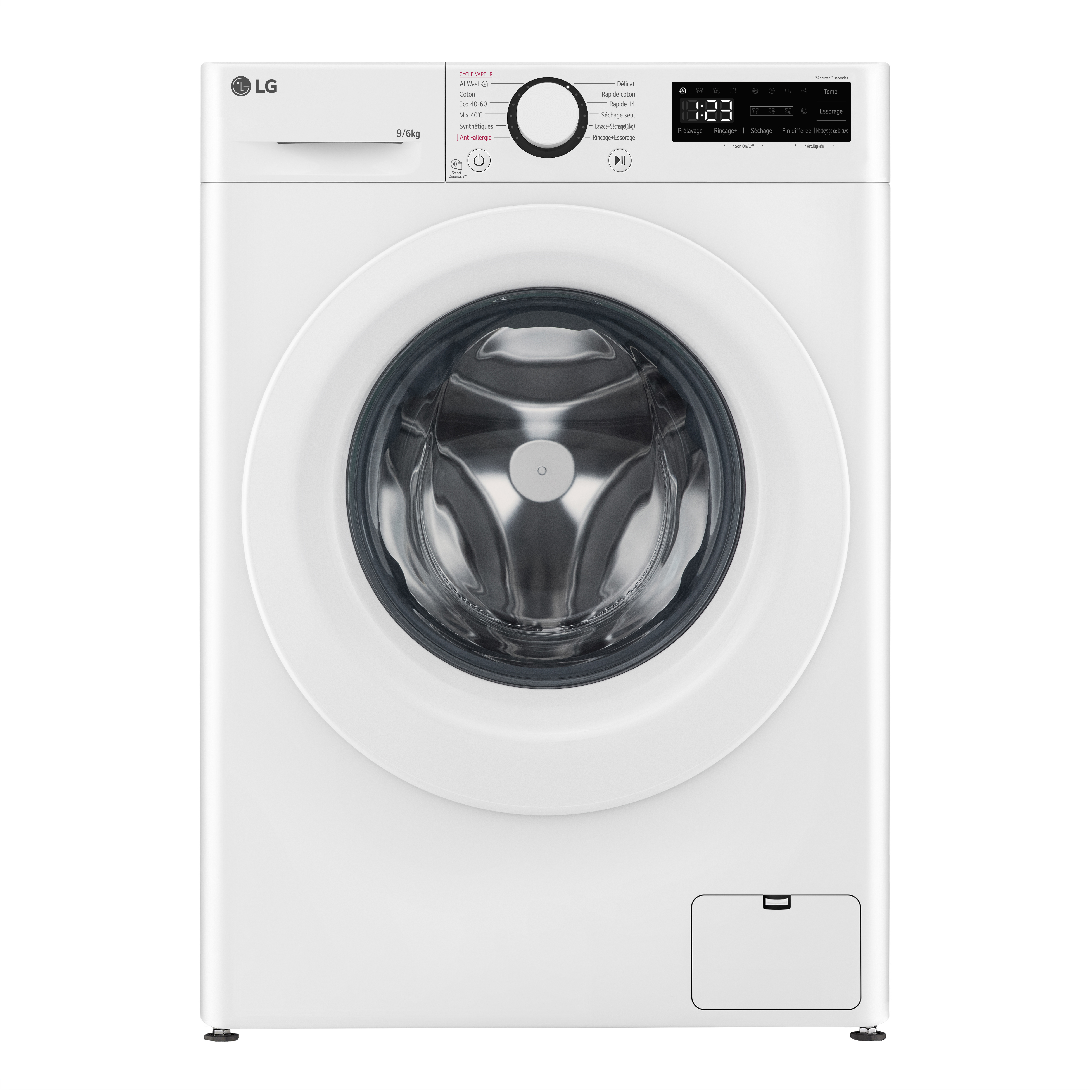 Voir la diapositive 2 : LG Lave linge séchant hublot F964R33WRS, 9 kg lavage, 6 kg séchage, 1400 T/min, D