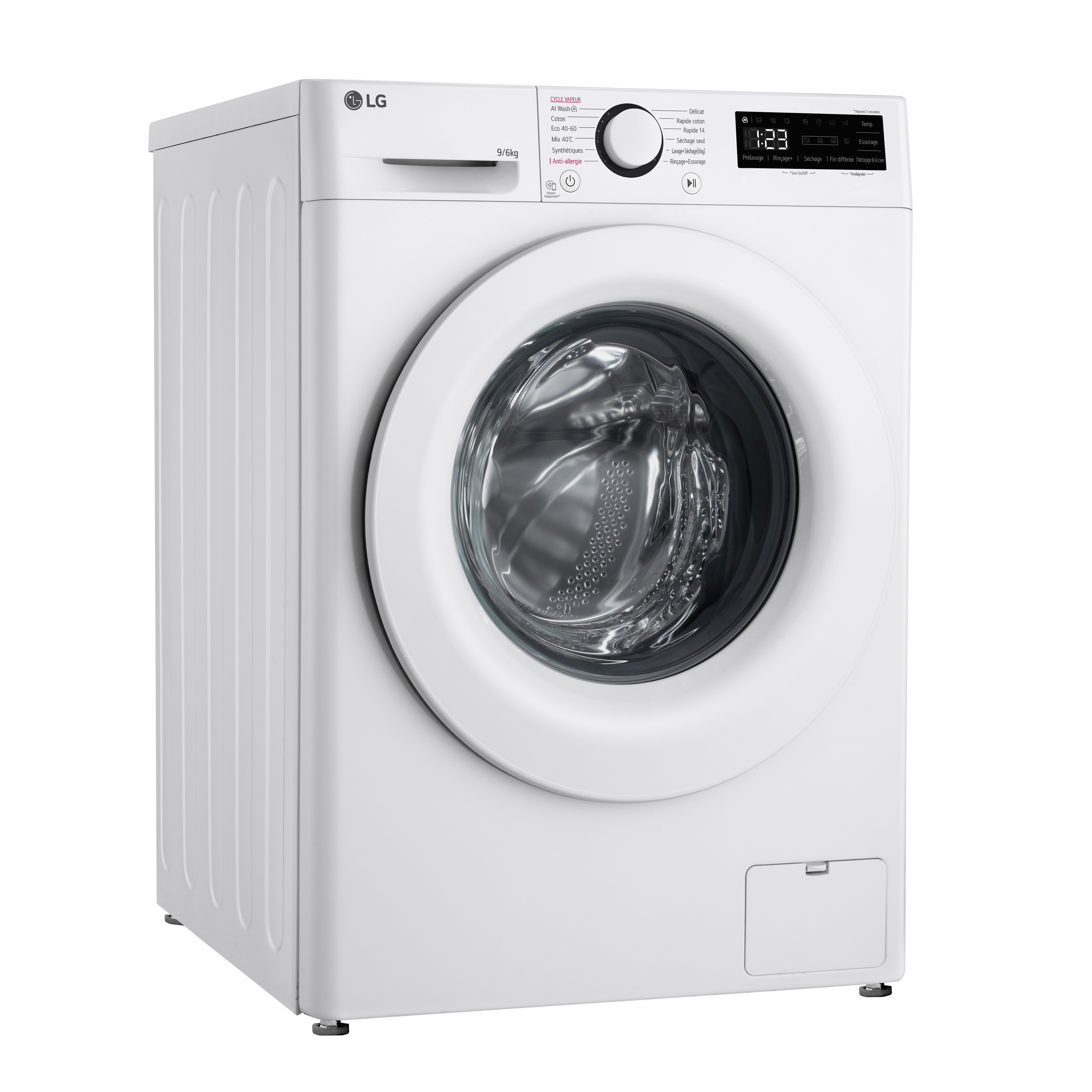 Voir la diapositive 3 : LG Lave linge séchant hublot F964R33WRS, 9 kg lavage, 6 kg séchage, 1400 T/min, D