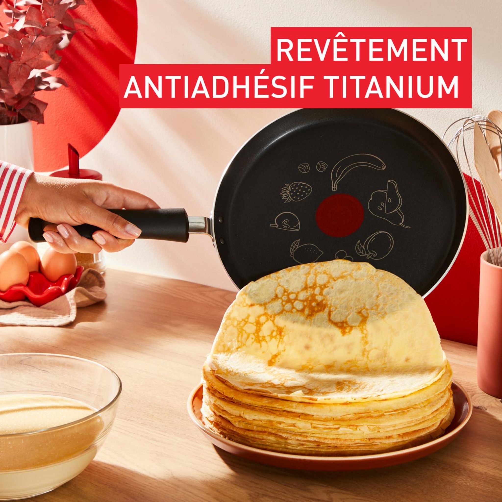 Voir la diapositive 4 : TEFAL Crêpière 25 cm aluminium tous feux dont induction SO LIGHT