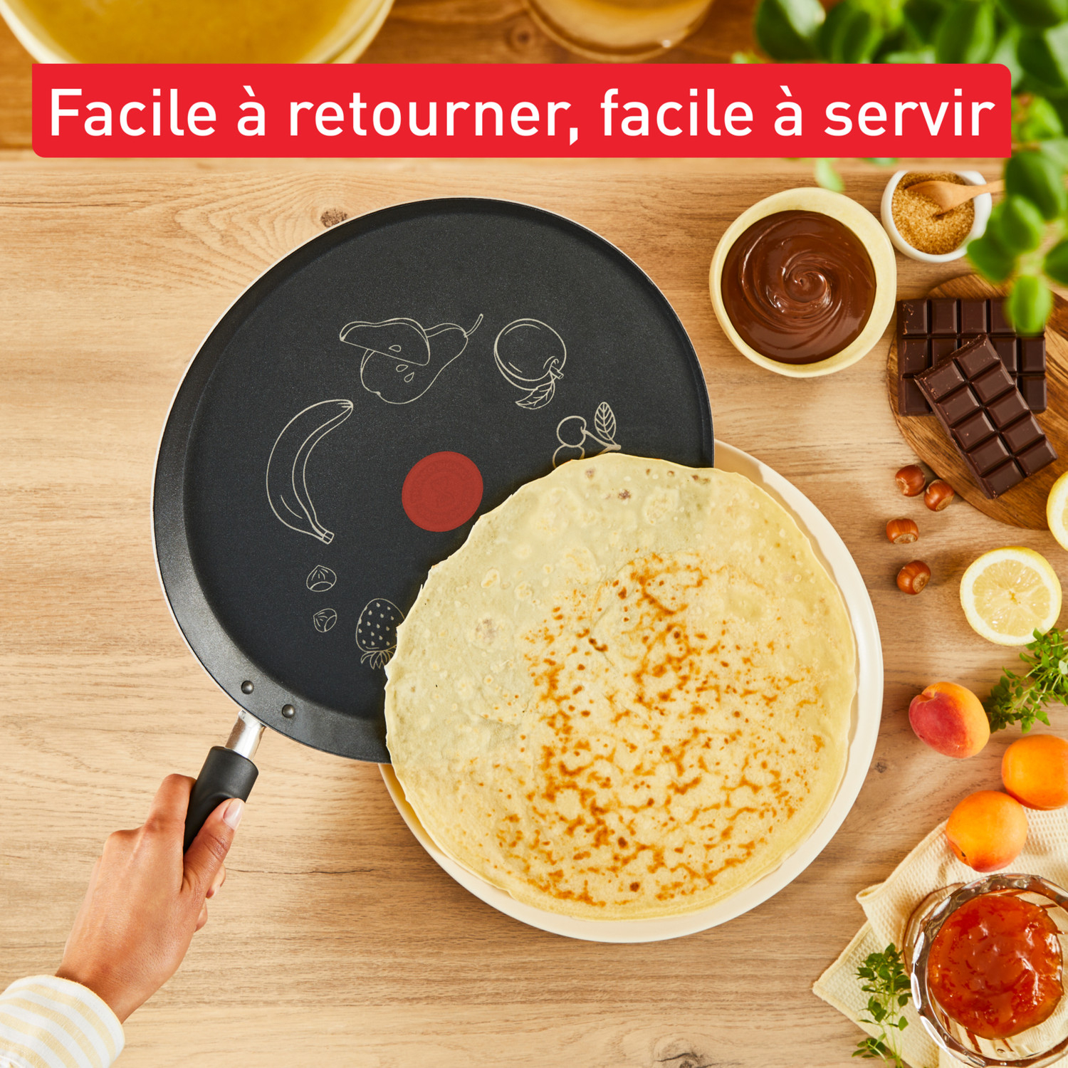 Voir la diapositive 3 : TEFAL Galetière 34cm tous feux sauf induction COLLECTORS ROUGE