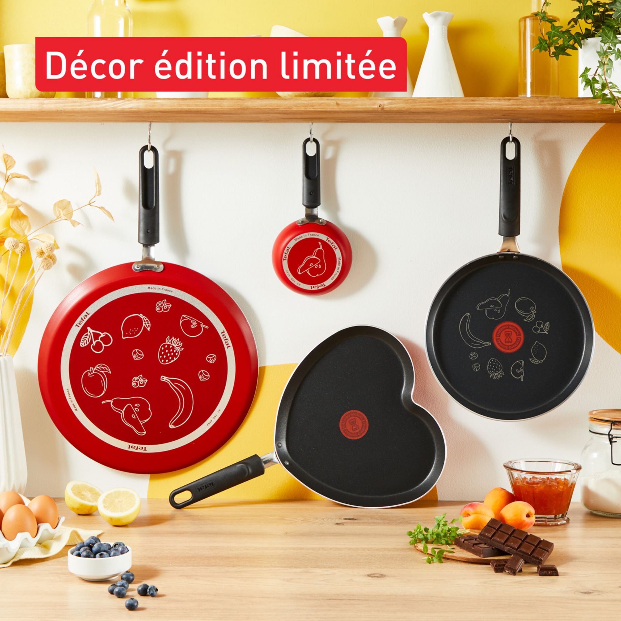Voir la diapositive 5 : TEFAL Galetière 34cm tous feux sauf induction COLLECTORS ROUGE