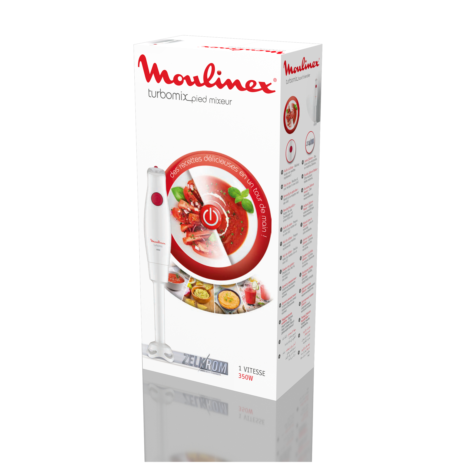 Voir la diapositive 7 : MOULINEX Mixeur plongeant DD12Q110 - Blanc