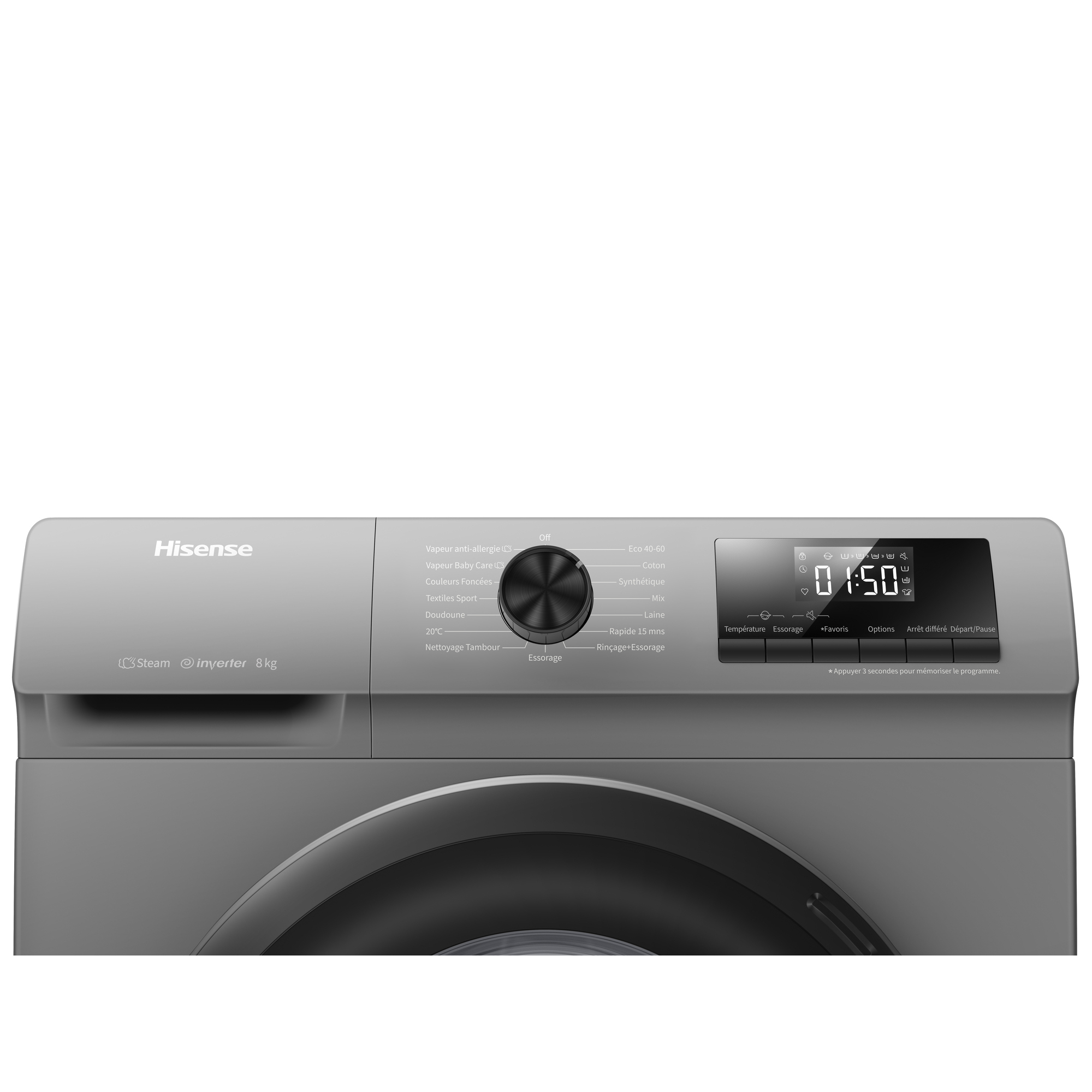 Voir la diapositive 4 : HISENSE Lave linge hublot à induction WFQP8014EVMT, 8 kg, 1400 T/min, A