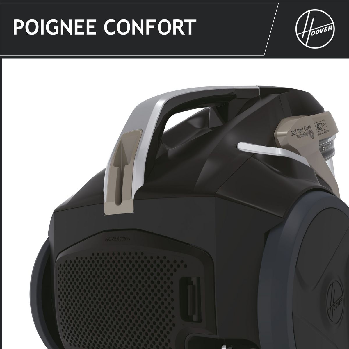 HOOVER Aspirateur traîneau sans sac HP720PET - Noir