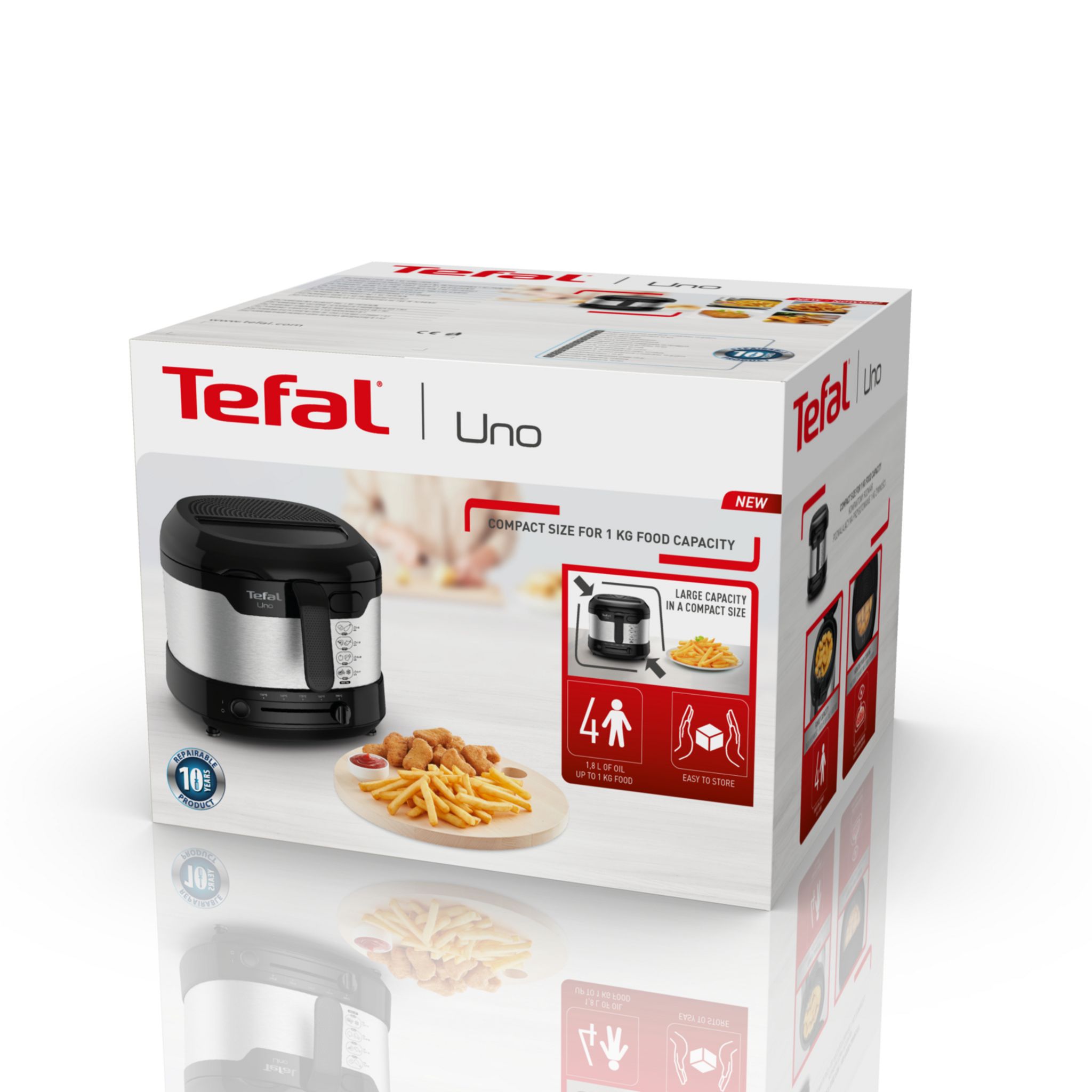 Voir la diapositive 4 : TEFAL Friteuse électrique UNO FF215D30 - Noir et inox