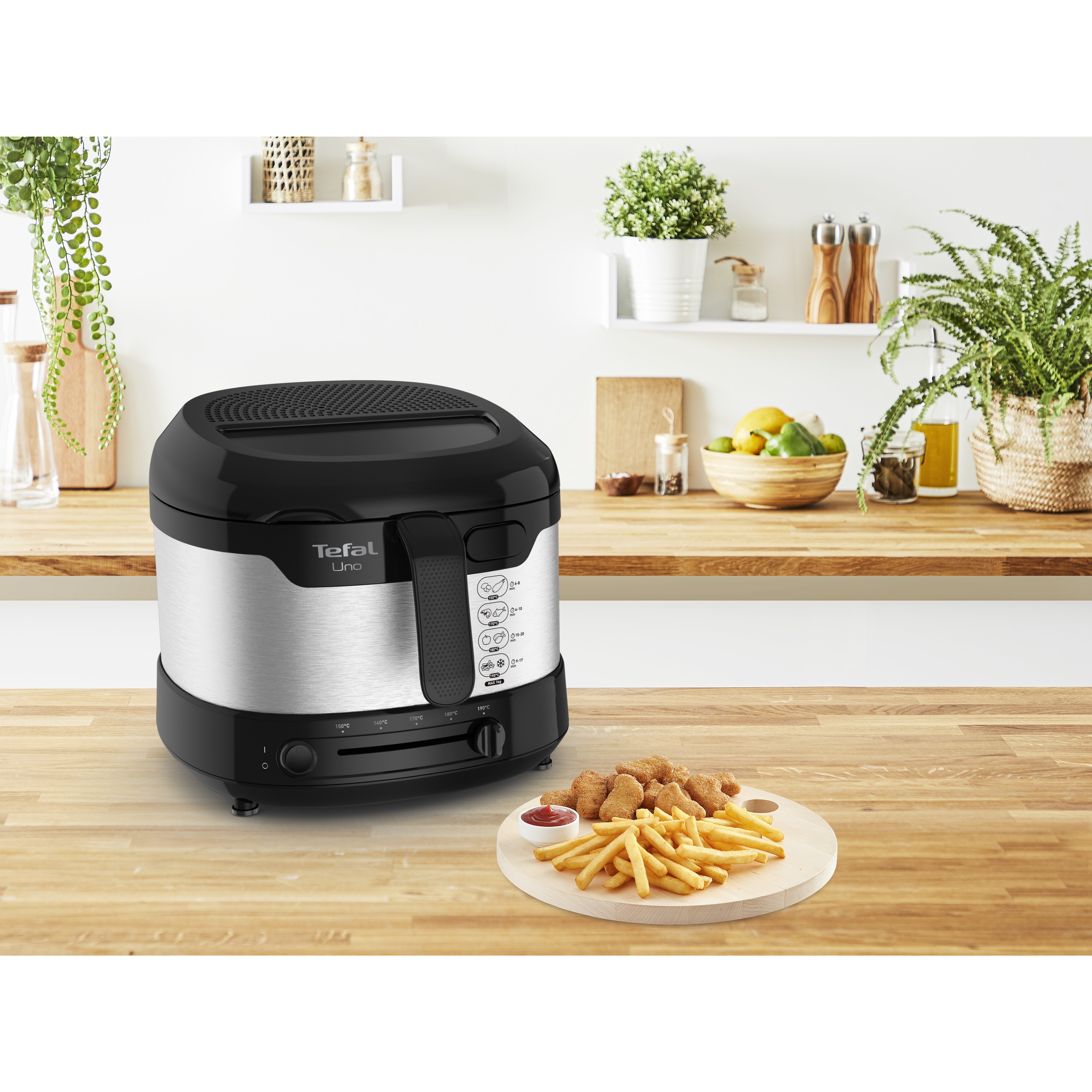 Voir la diapositive 7 : TEFAL Friteuse électrique UNO FF215D30 - Noir et inox
