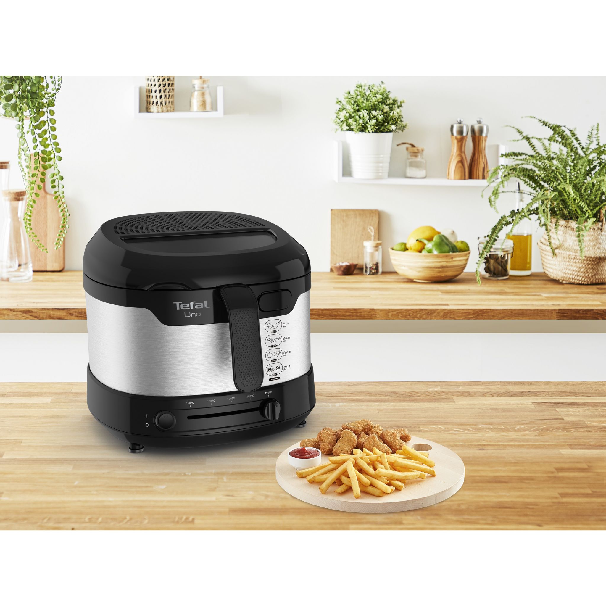 Voir la diapositive 7 : TEFAL Friteuse électrique UNO FF215D30 - Noir et inox