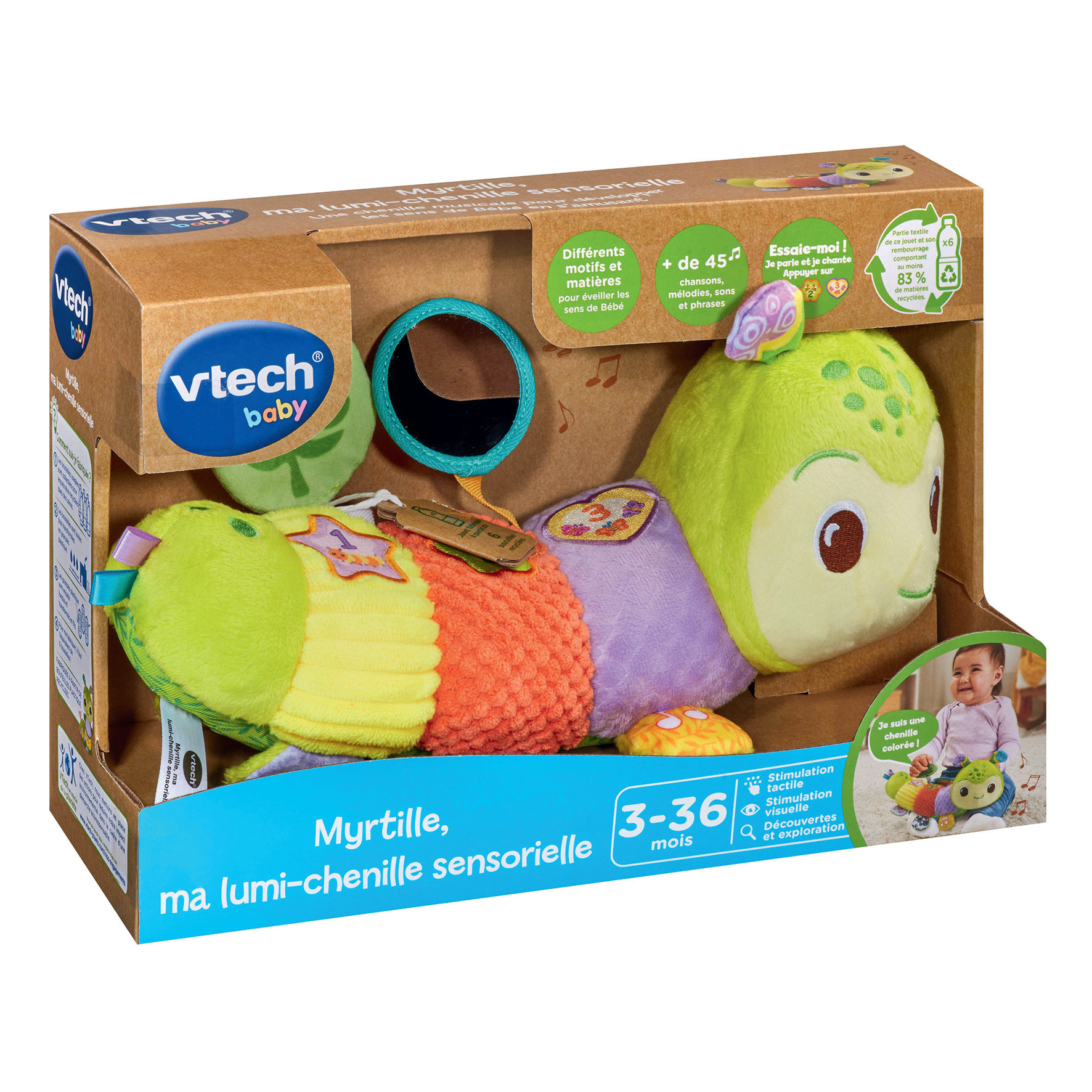 Voir la diapositive 2 : VTECH Myrtille, Ma Lumi Chenille Sensorielle