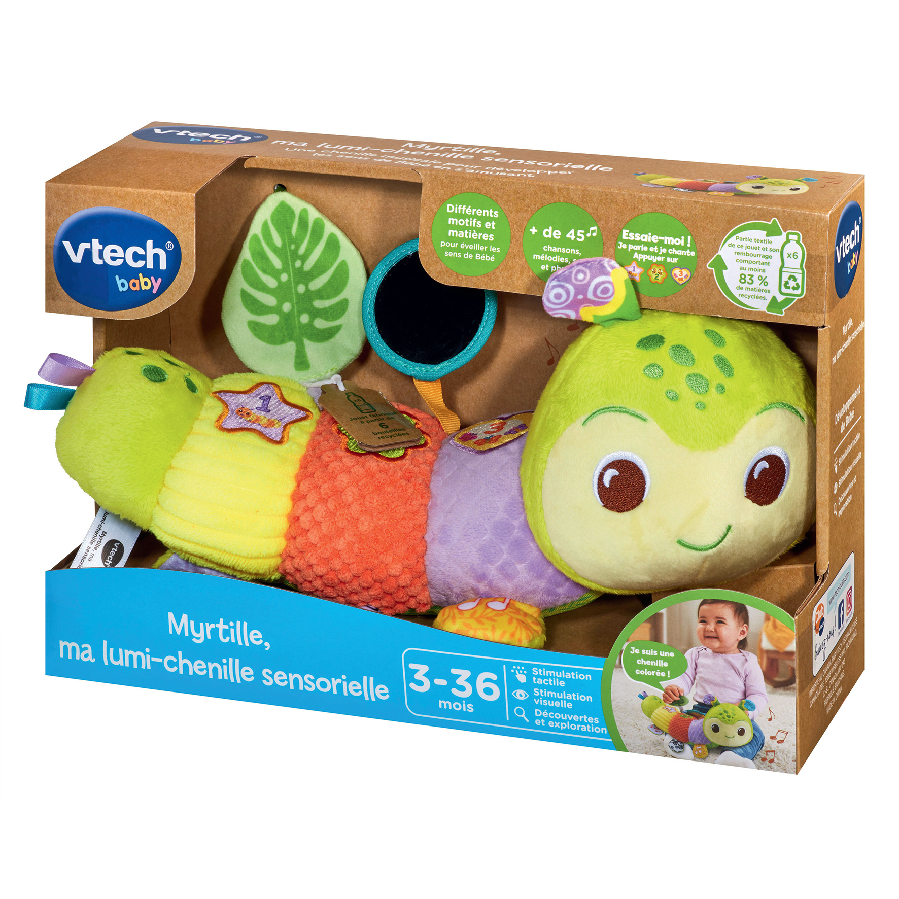 Voir la diapositive 3 : VTECH Myrtille, Ma Lumi Chenille Sensorielle