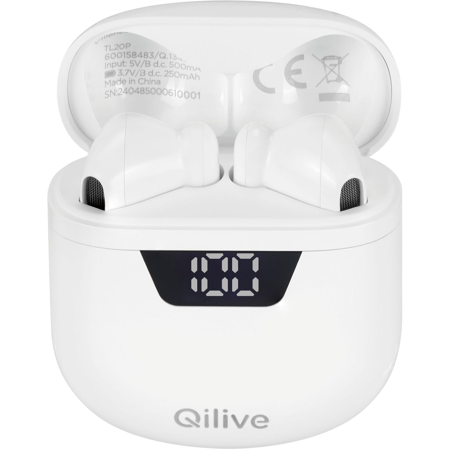 Voir la diapositive 2 : QILIVE Écouteurs Q1342 TWS - Blanc