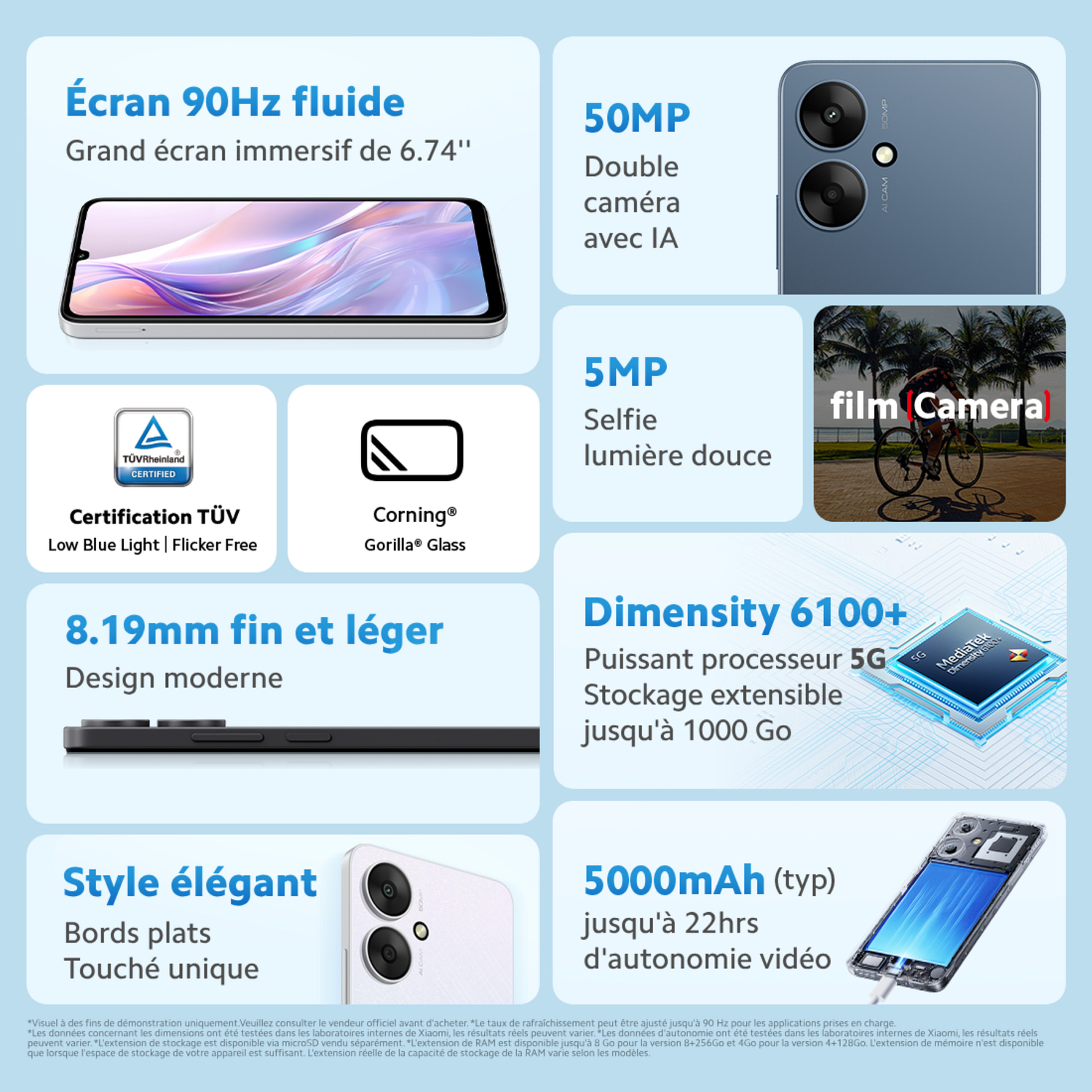 Voir la diapositive 7 : XIAOMI Redmi 13C 5G 128Go - Argent