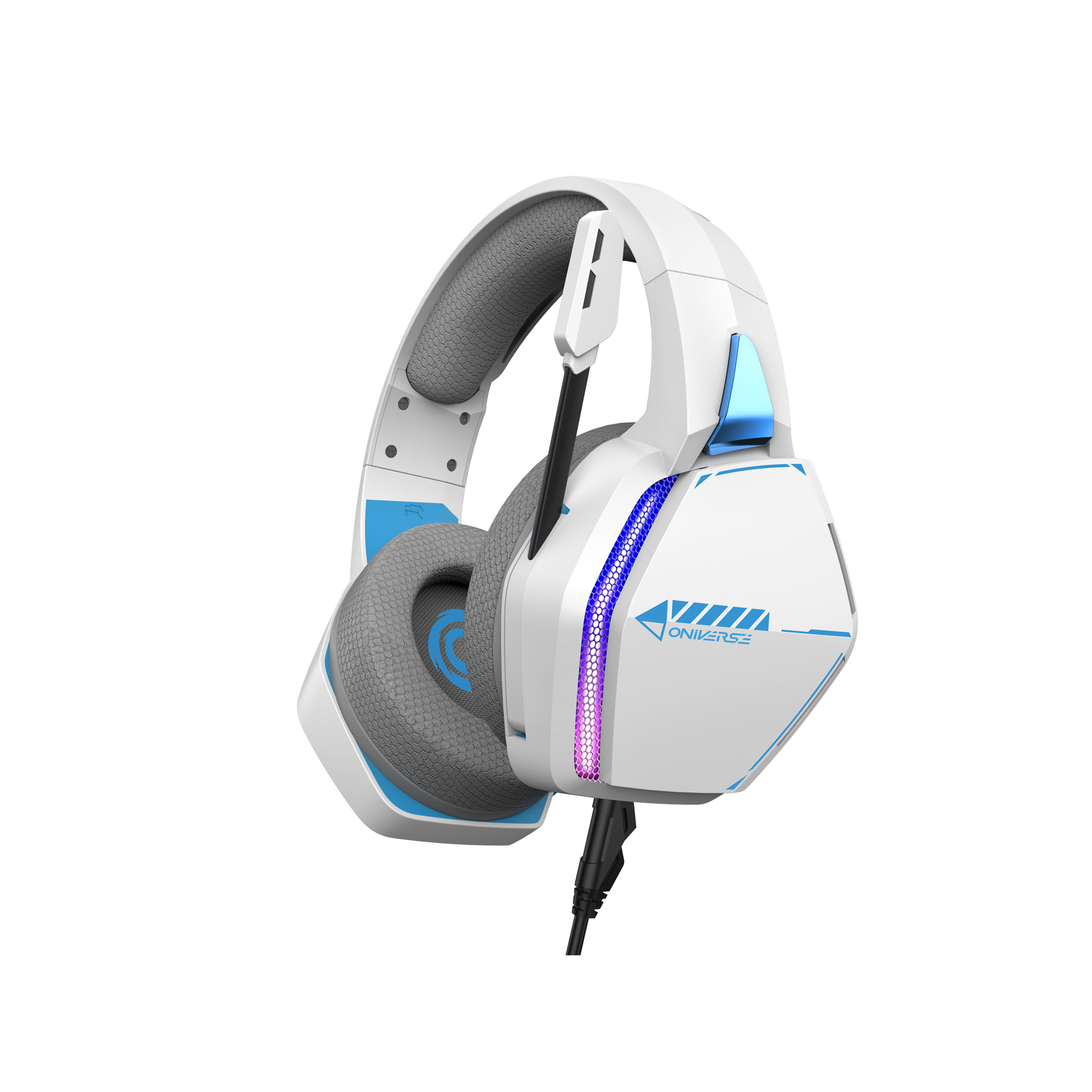 Voir la diapositive 2 : ONIVERSE Casque Gaming Filaire Nebula Artic Blanc Multiplateforme