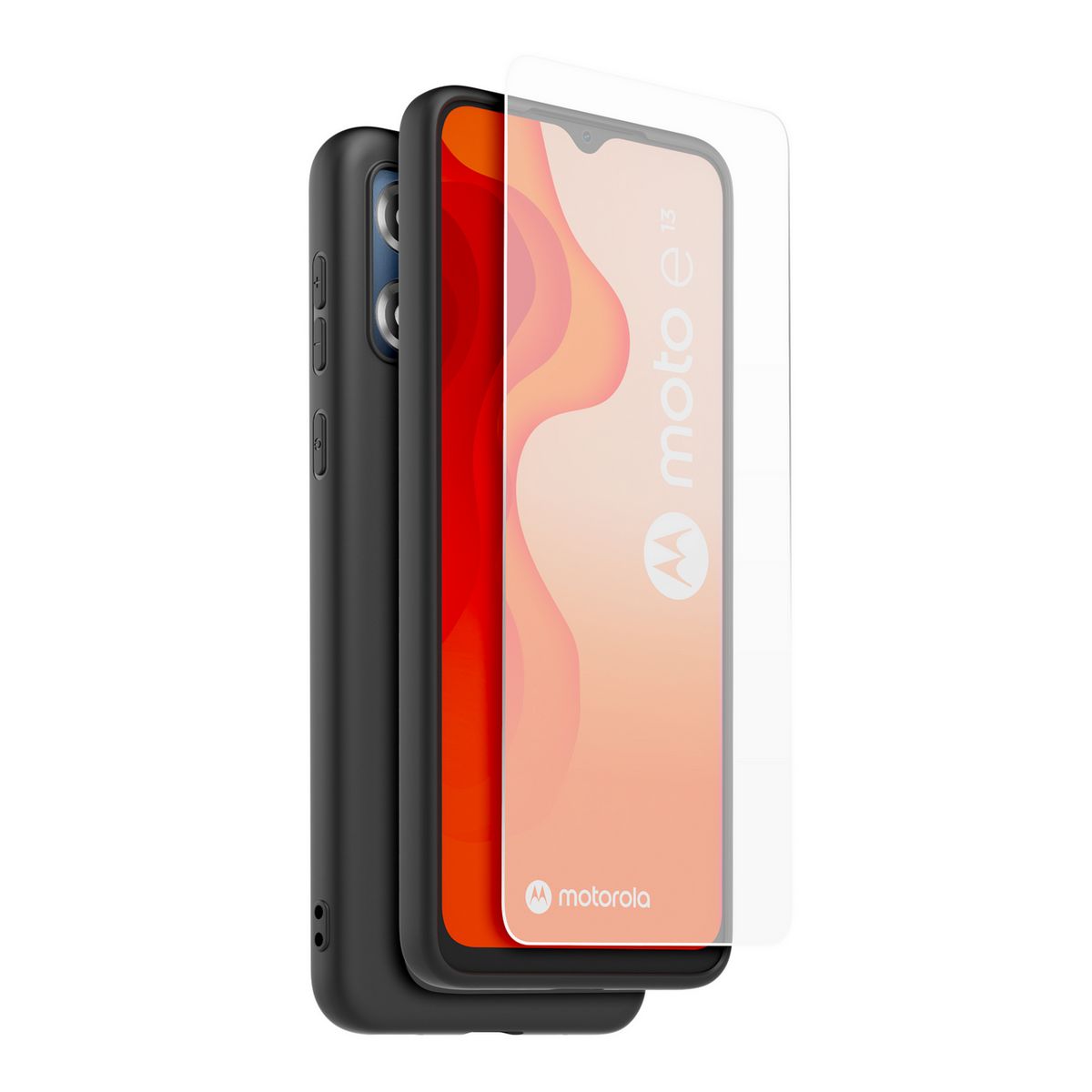 CASR Coque + Verre Trempé pour Motorola E13 - Transparent