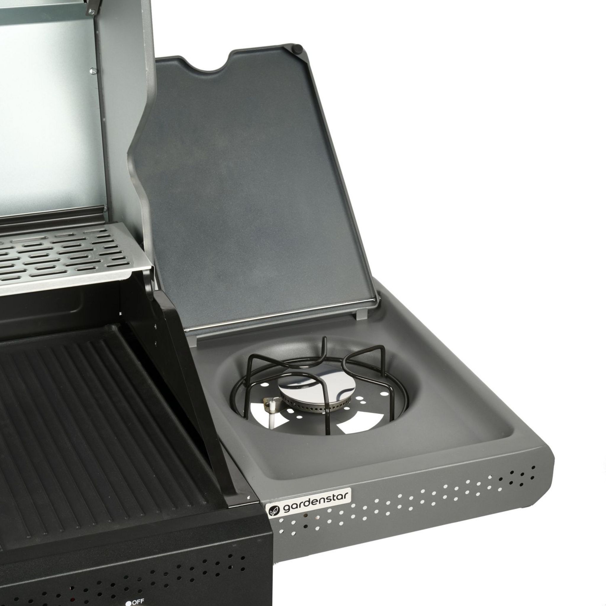 Voir la diapositive 8 : GARDENSTAR GDS Barbecue gaz - 3 bruleurs -  4 roues