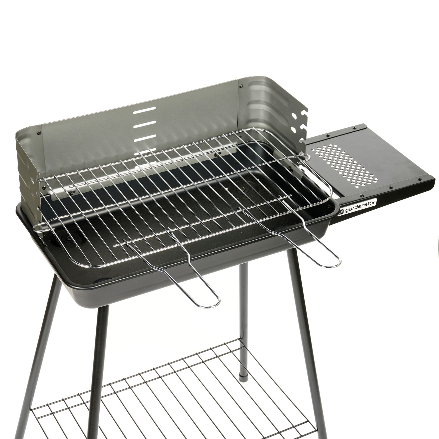Voir la diapositive 3 : GARDENSTAR Barbecue charbon de bois rectangulaire - 49/28cm