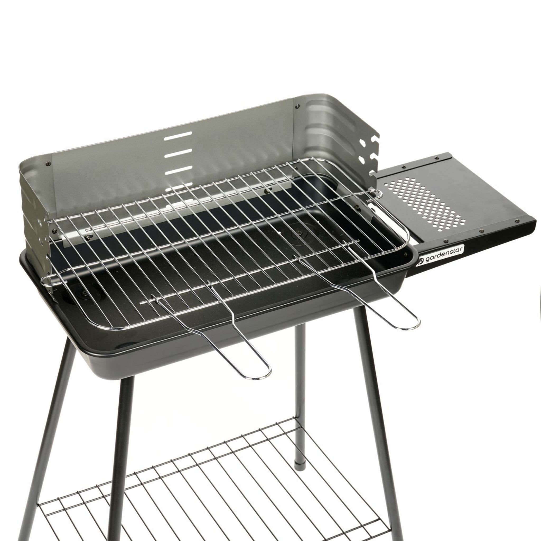 Voir la diapositive 3 : GARDENSTAR Barbecue charbon de bois rectangulaire - 49/28cm