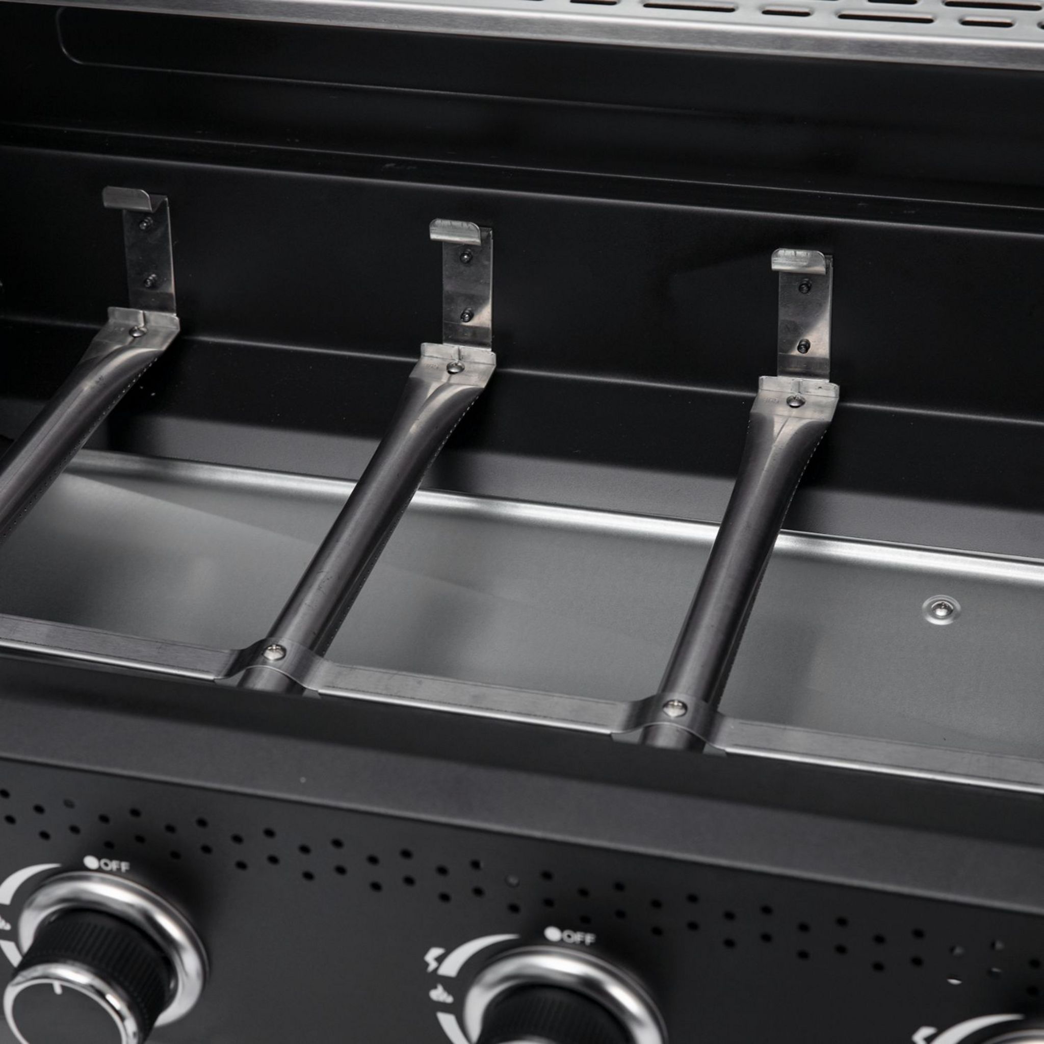 Voir la diapositive 5 : GARDENSTAR Barbecue gaz en acier  - 4 bruleurs - 4 roues