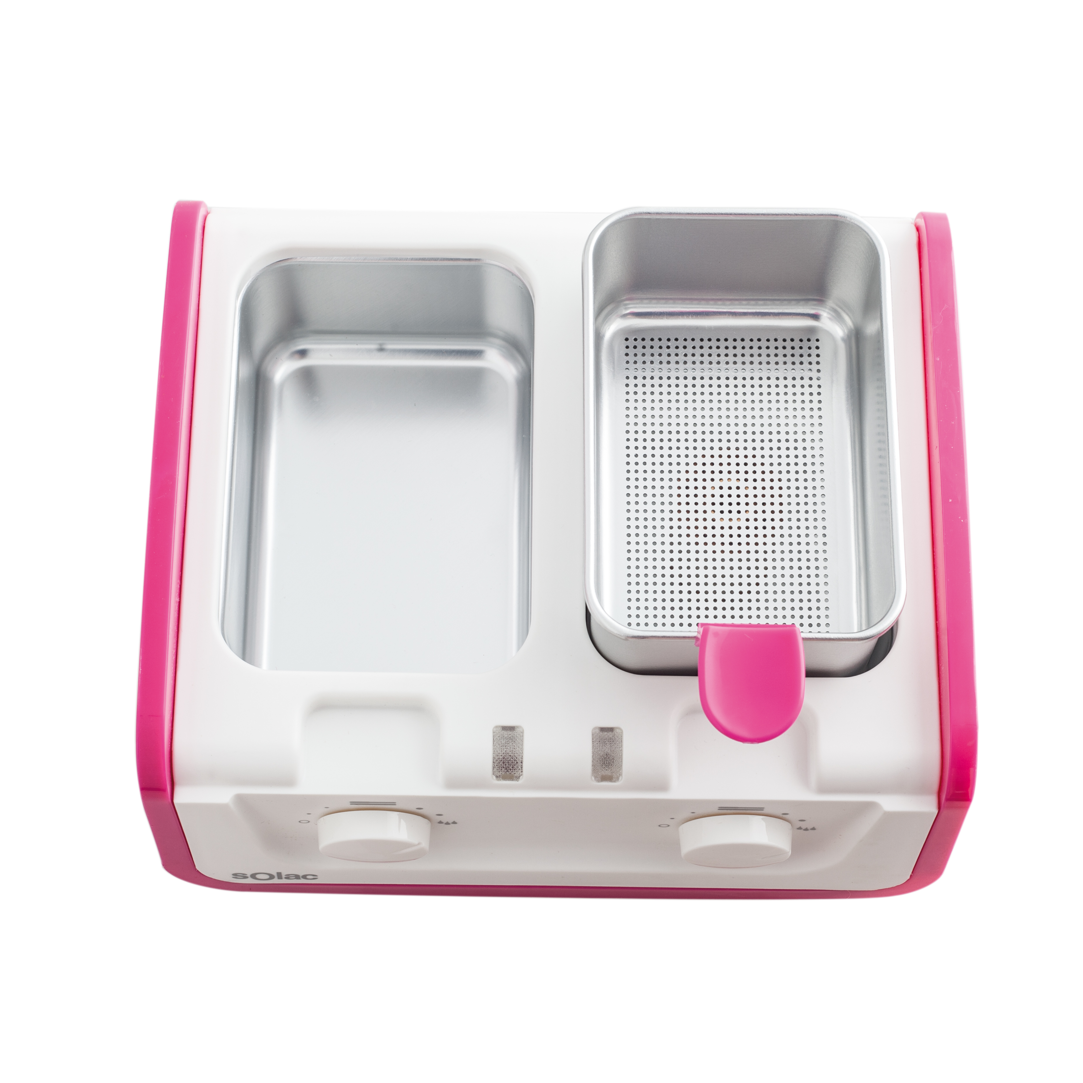 Voir la diapositive 2 : SOLAC Épilateur double cuve à cire chaude DC750224 - Blanc